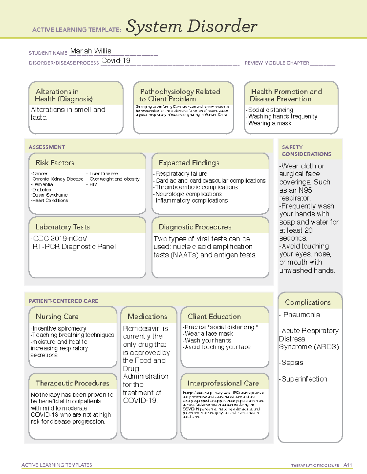 Ati System Disorder Template Postpartum Hemorrhage