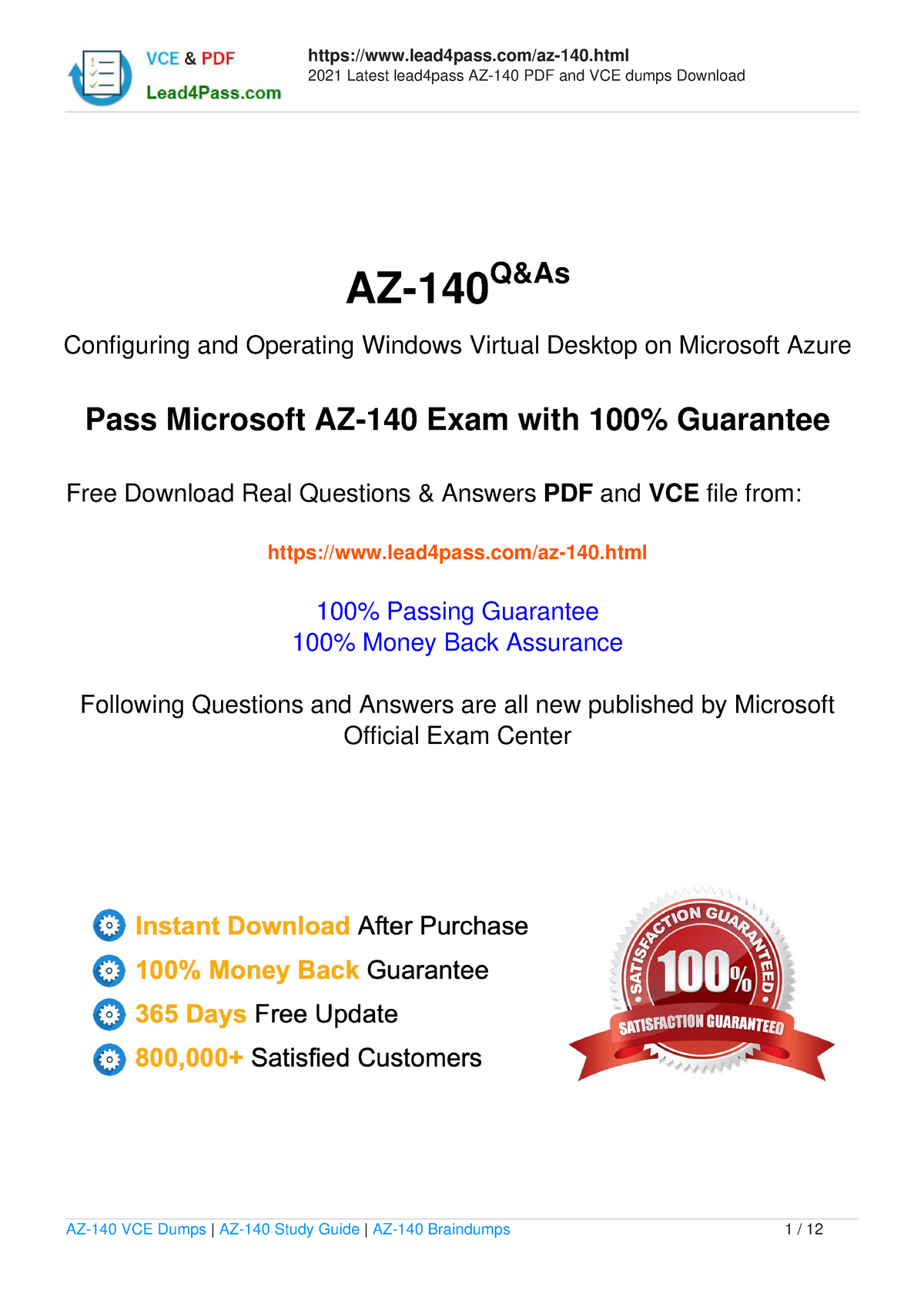 AZ-140 Pass Guarantee