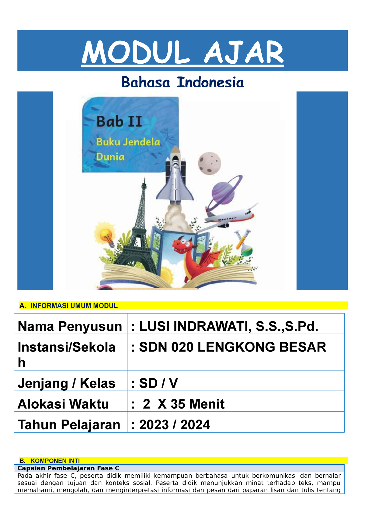 BAB 2 - MA B Indo Kls 5 (datadikdasmen - MODUL AJAR Bahasa Indonesia A ...