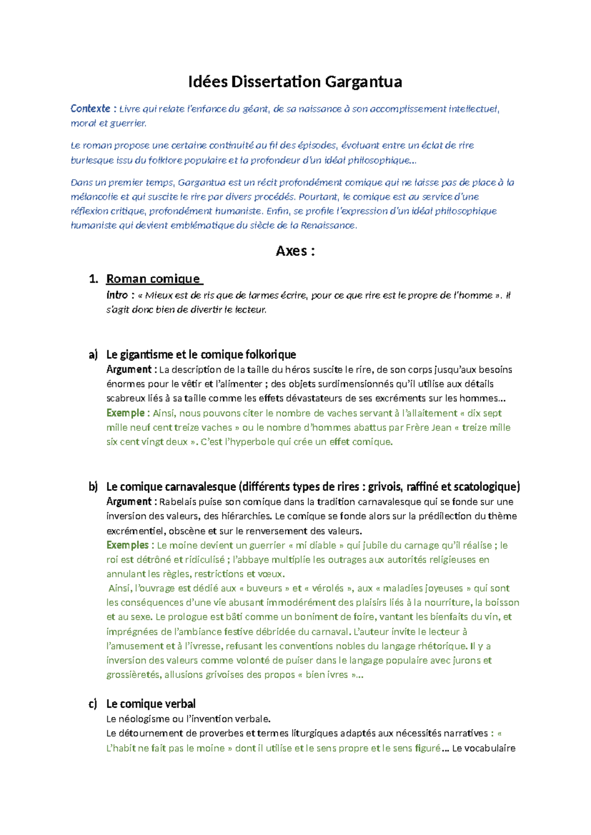 dissertation gargantua plan dialectique