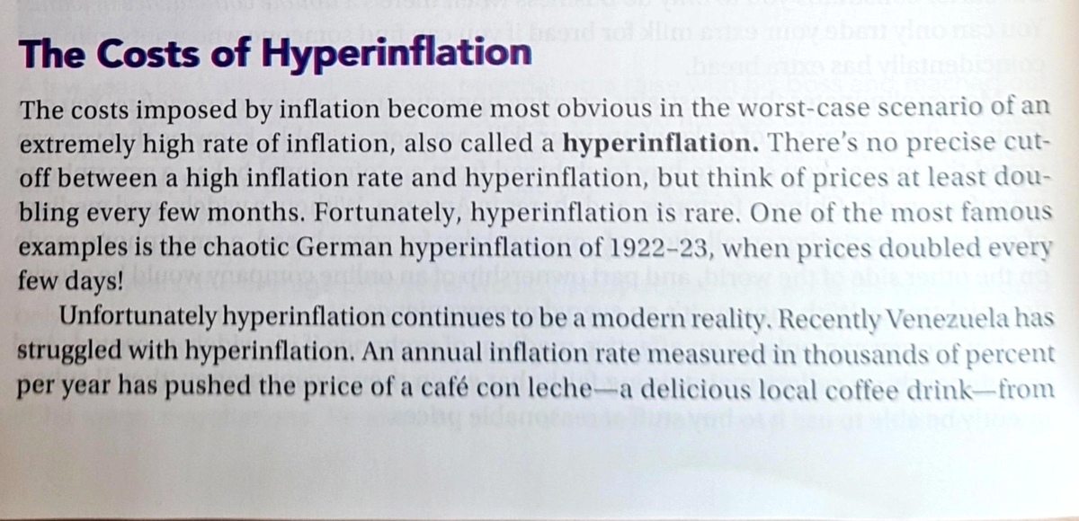 Costs of Inflation - The Costs of Hyperinflation The costs imposed by ...