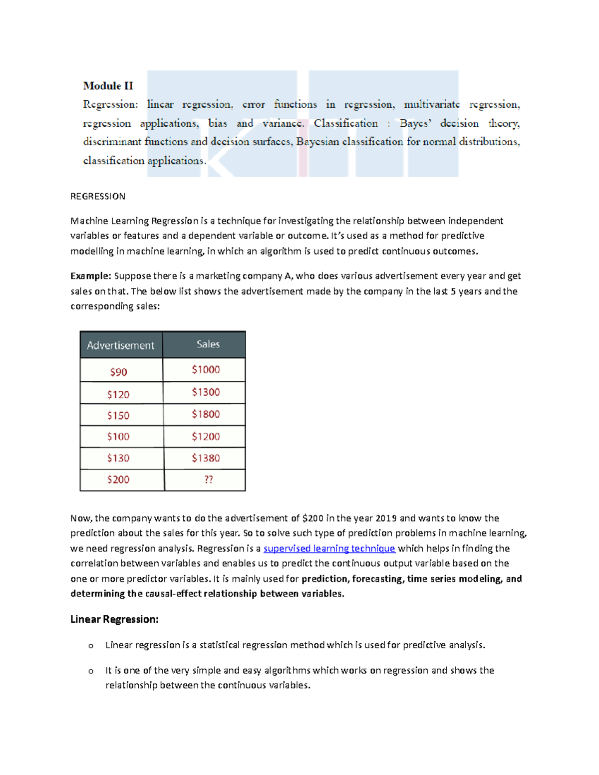Regression - It’s used as a method for predictive modelling in machine ...