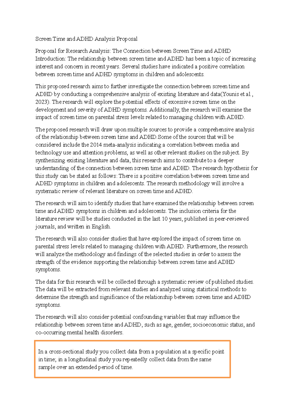 Basic infor Sum it up Screen Time and ADHD Analysis Proposal