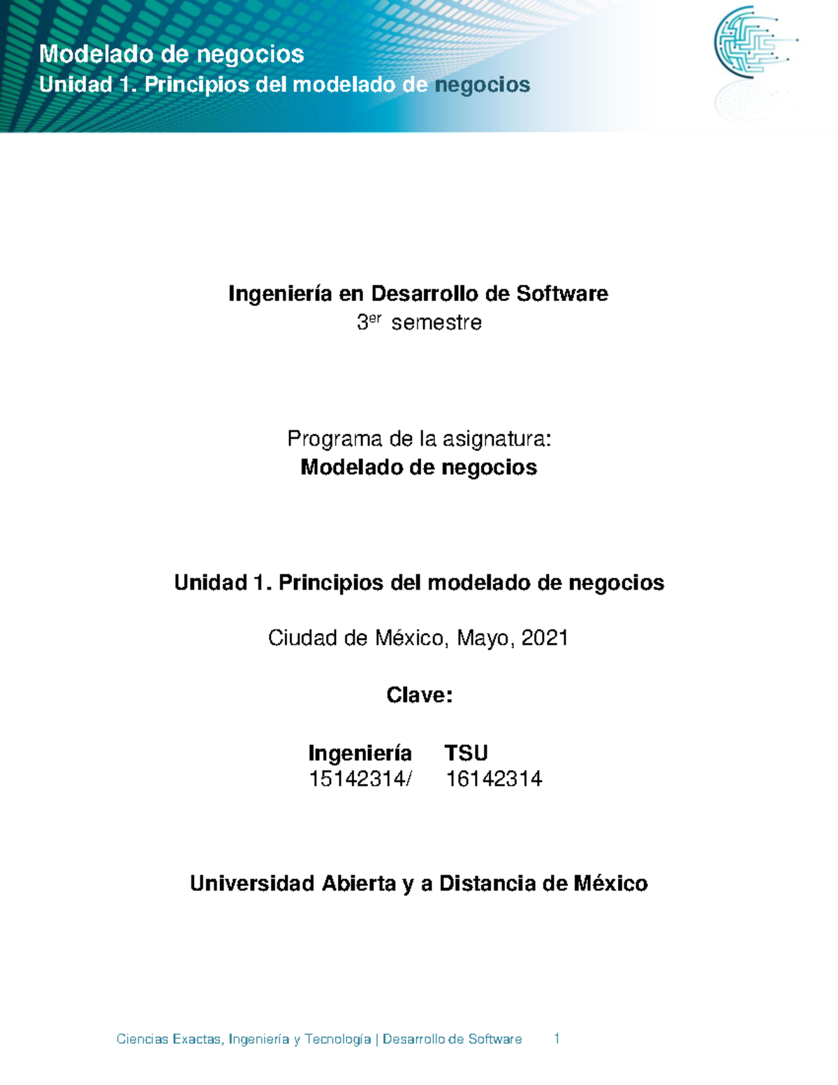Semana 3 - PDF - MC Modelo de Negocio - Unidad 1. Principios del ...