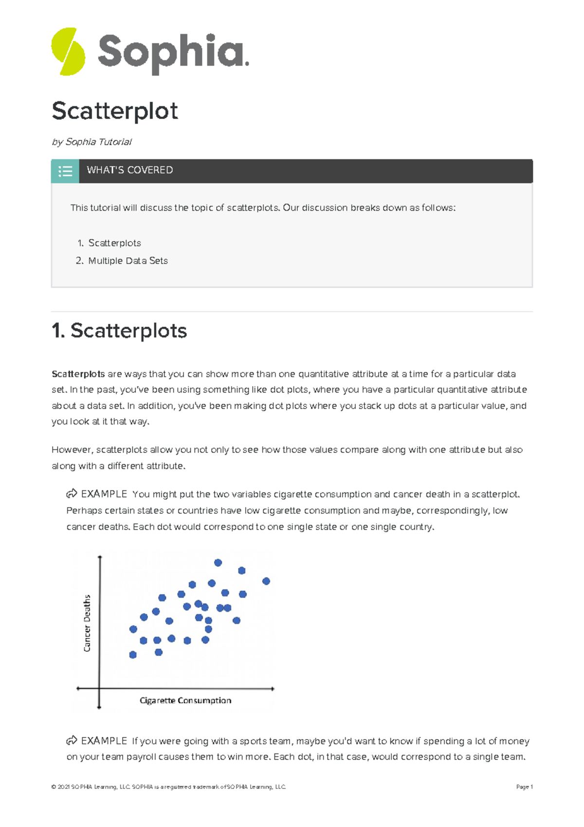 Scatterplot paper - examples from sophia and notes statistic class ...