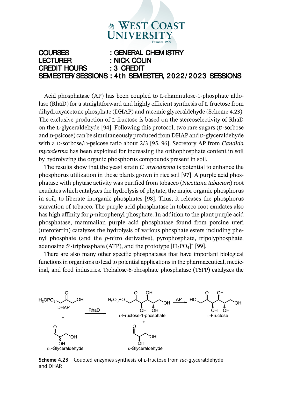 Chem280 West Coast University 2022 General Chemistry Chapter19 The