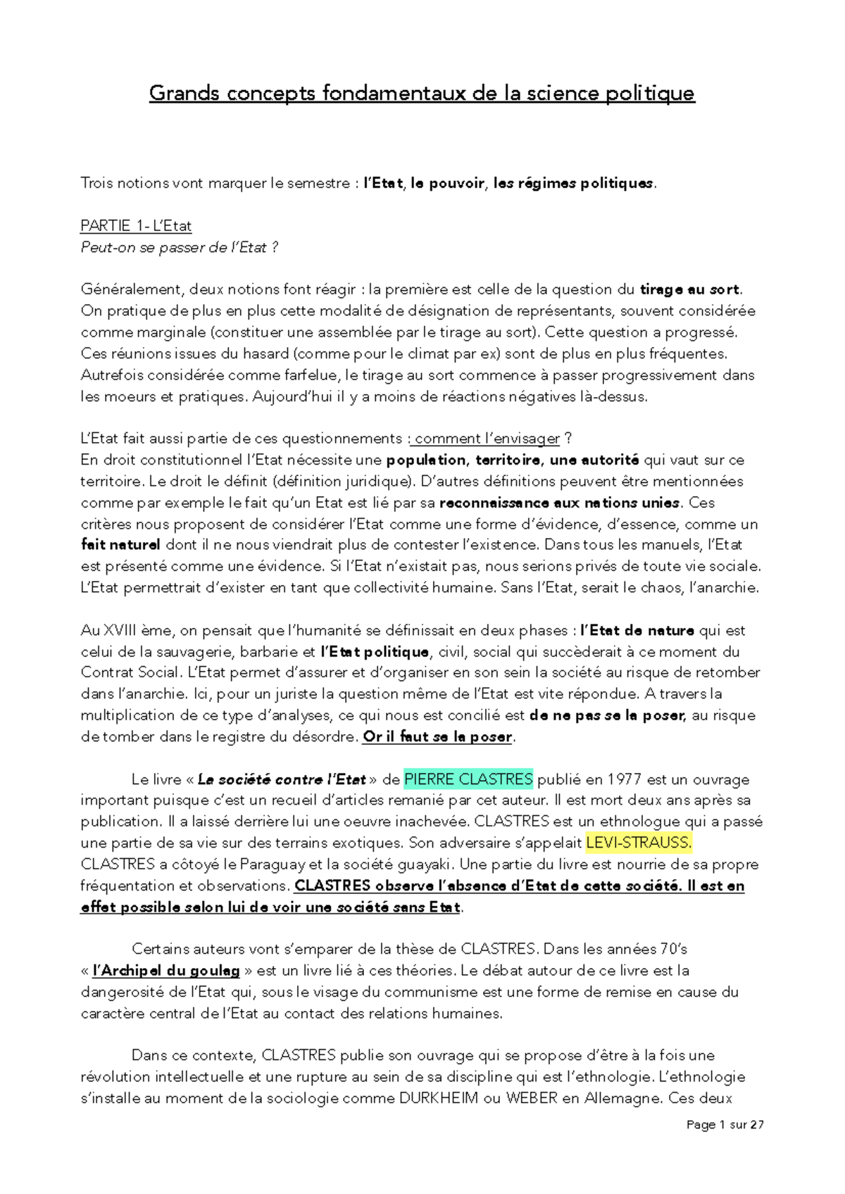 Science PO - Grands concepts fondamentaux de la science politique Trois ...