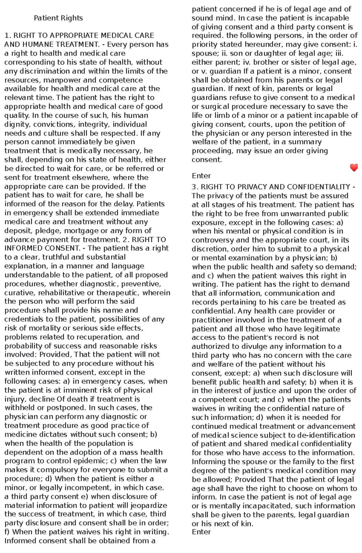 Patient rights - Every person has a right to health and medical care ...