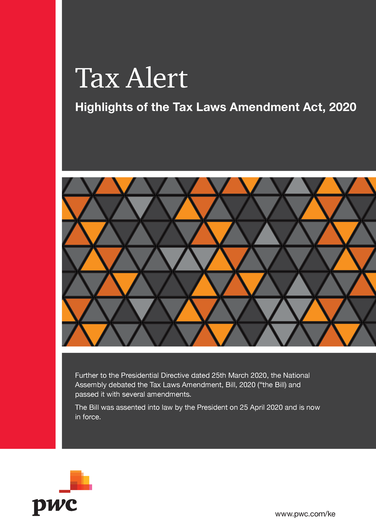 Tax alert amendment act 2020 pwc/ke Tax Alert Highlights of the Tax