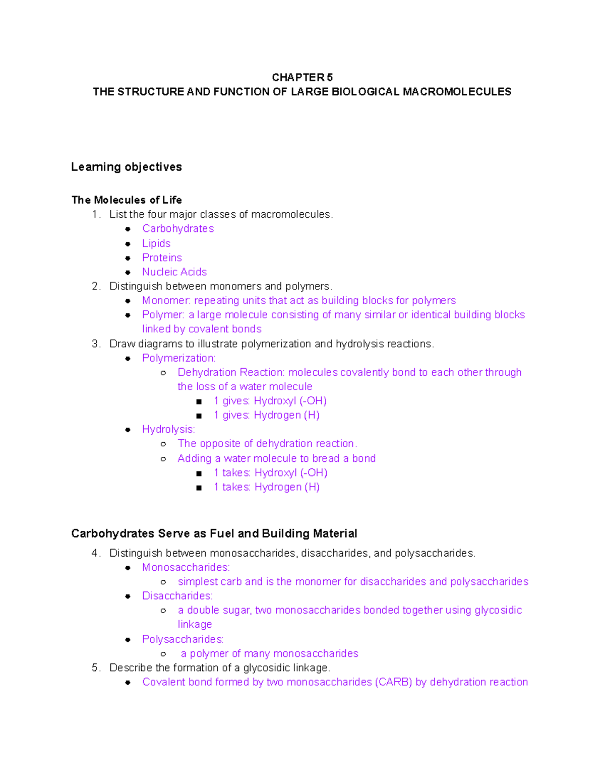 Chapter 5 Objectives - CHAPTER 5 THE STRUCTURE AND FUNCTION OF LARGE ...