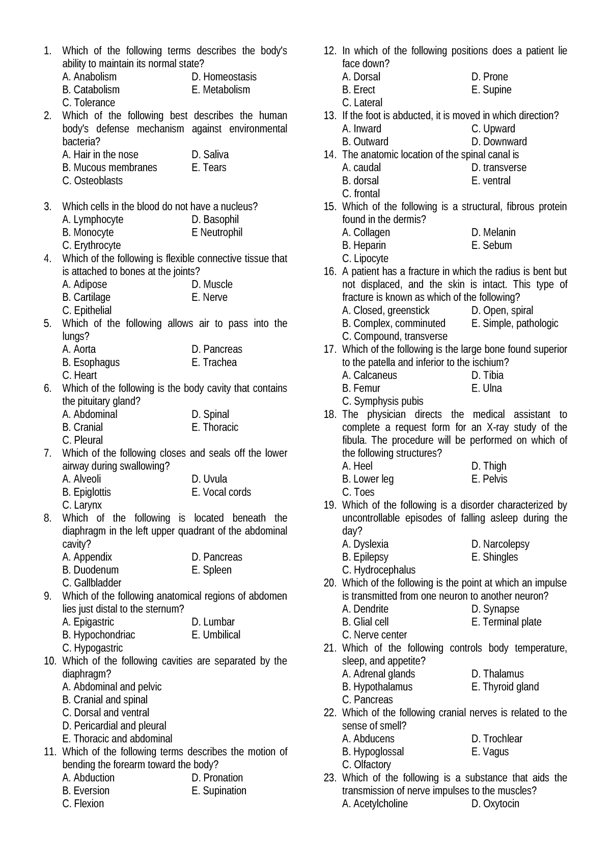 Anatomy And Physiology Licensure Examination For Teachers Let