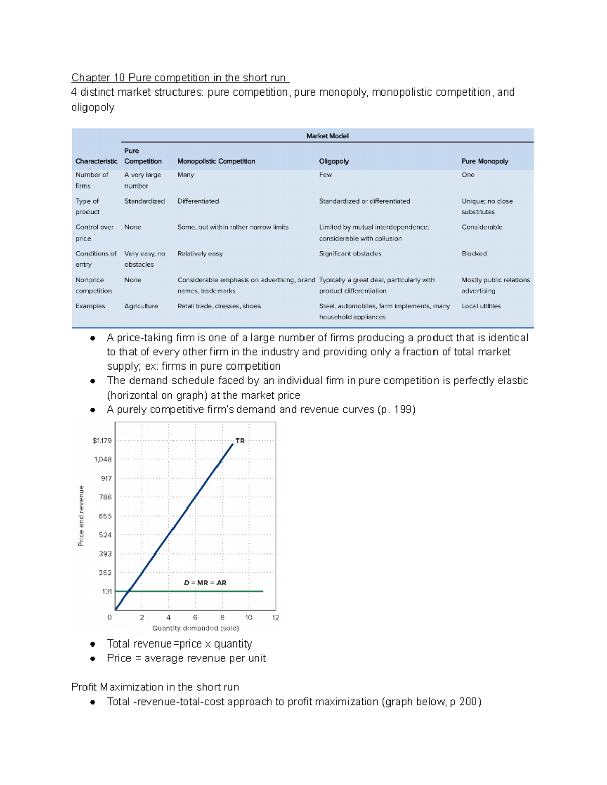 Econ 1050 final exam study guide - Chapter 10 Pure competition in the ...