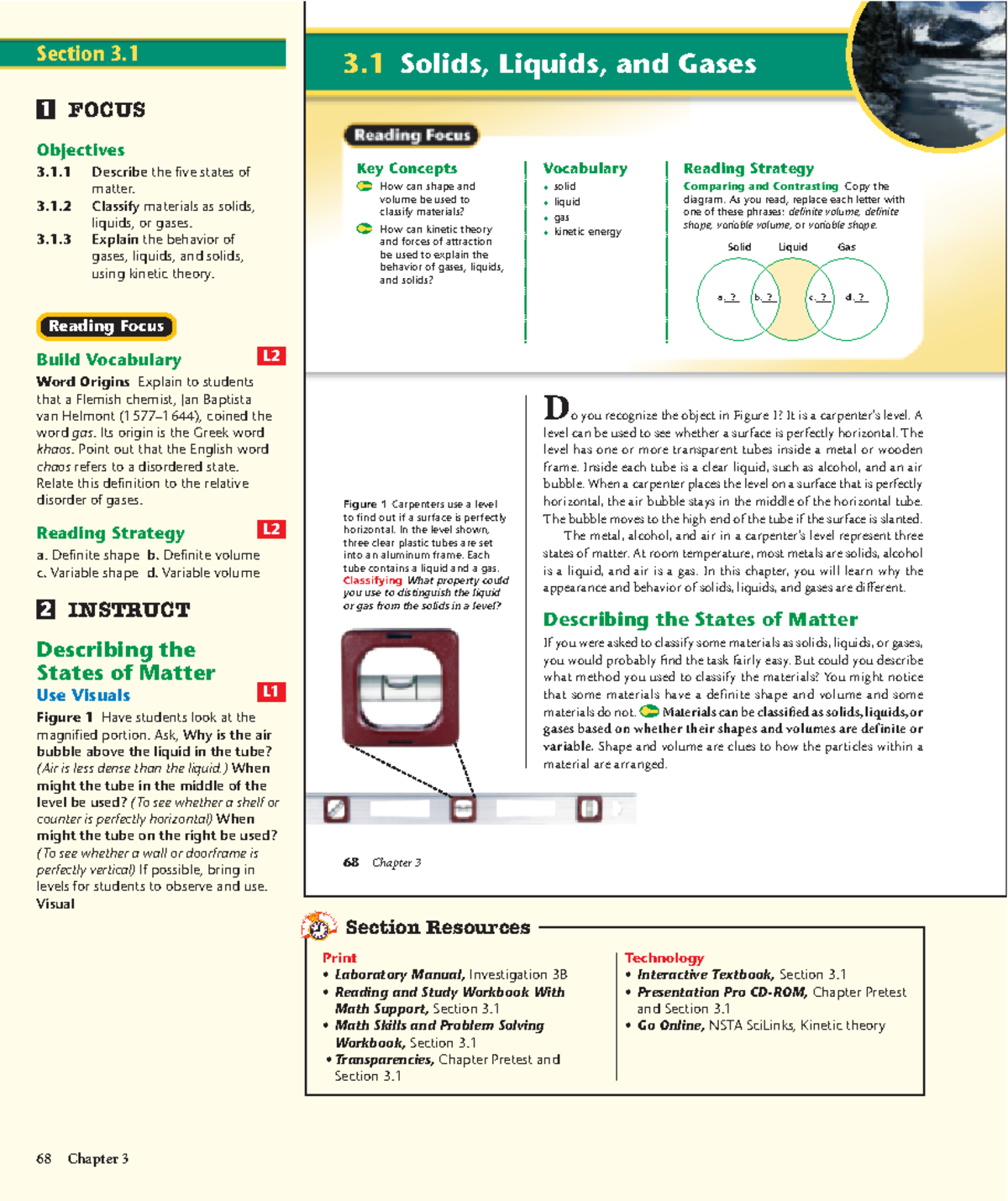 Reading assignment 3.1 3 Solids, Liquids, and Gases Reading