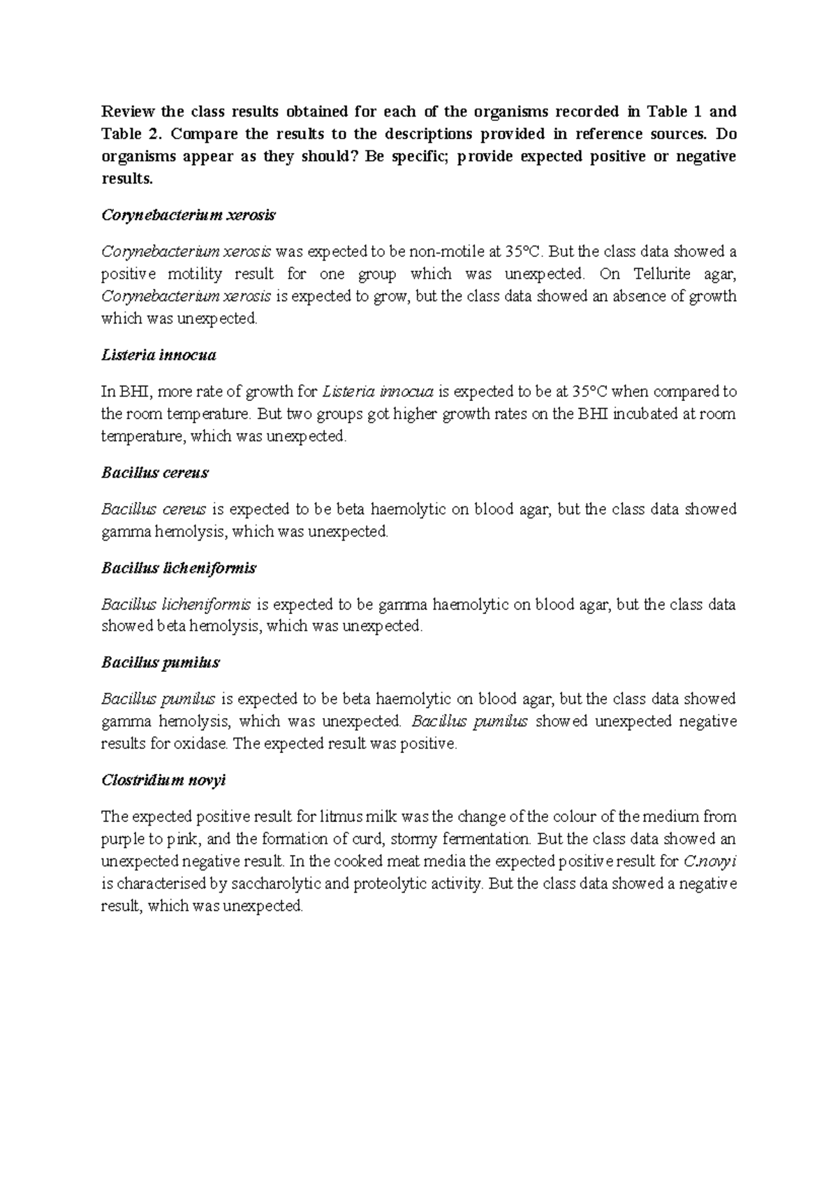 Lab 6 Q - Lab 6 - Review The Class Results Obtained For Each Of The ...