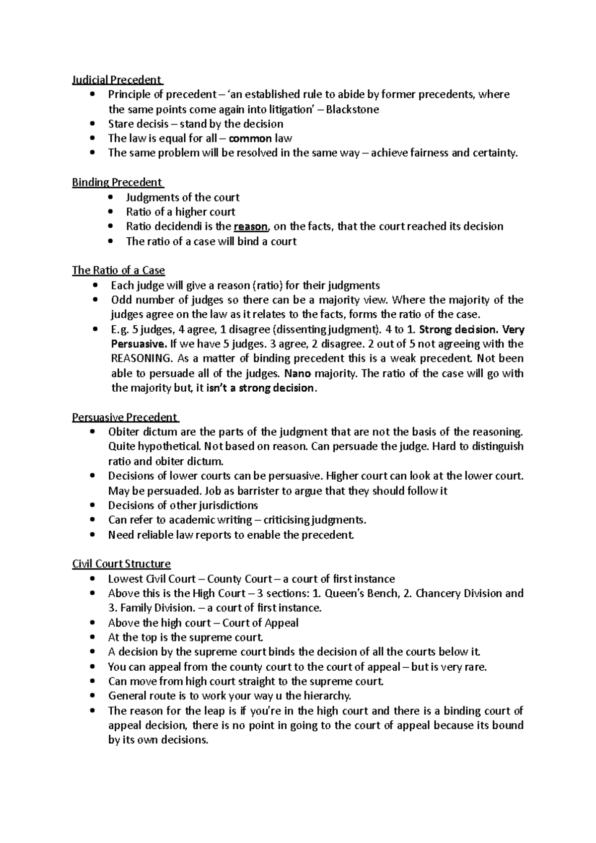 4. Judicial Precedent - Introduction to law and legal processes ...