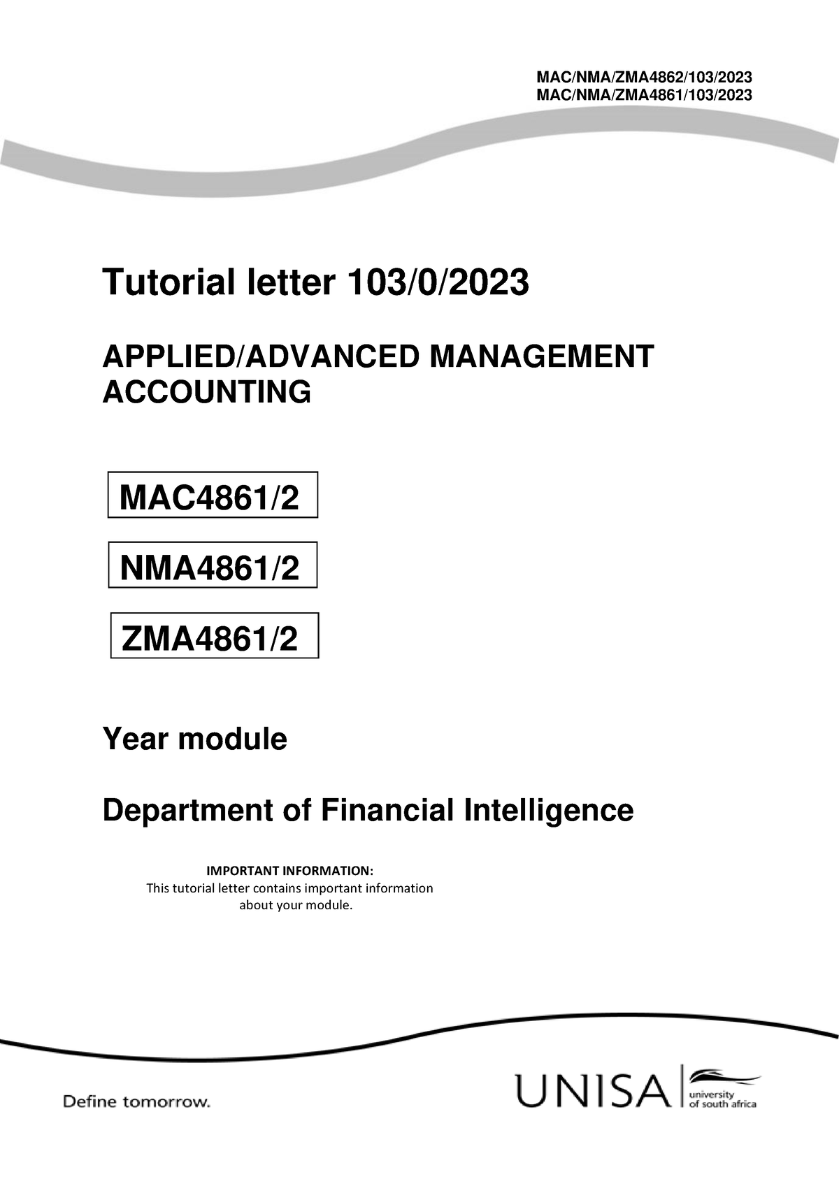 MAC4861 2023 TL 103 0 B - FAC4863 2023 TL102 0 B Of Math - Tutorial ...