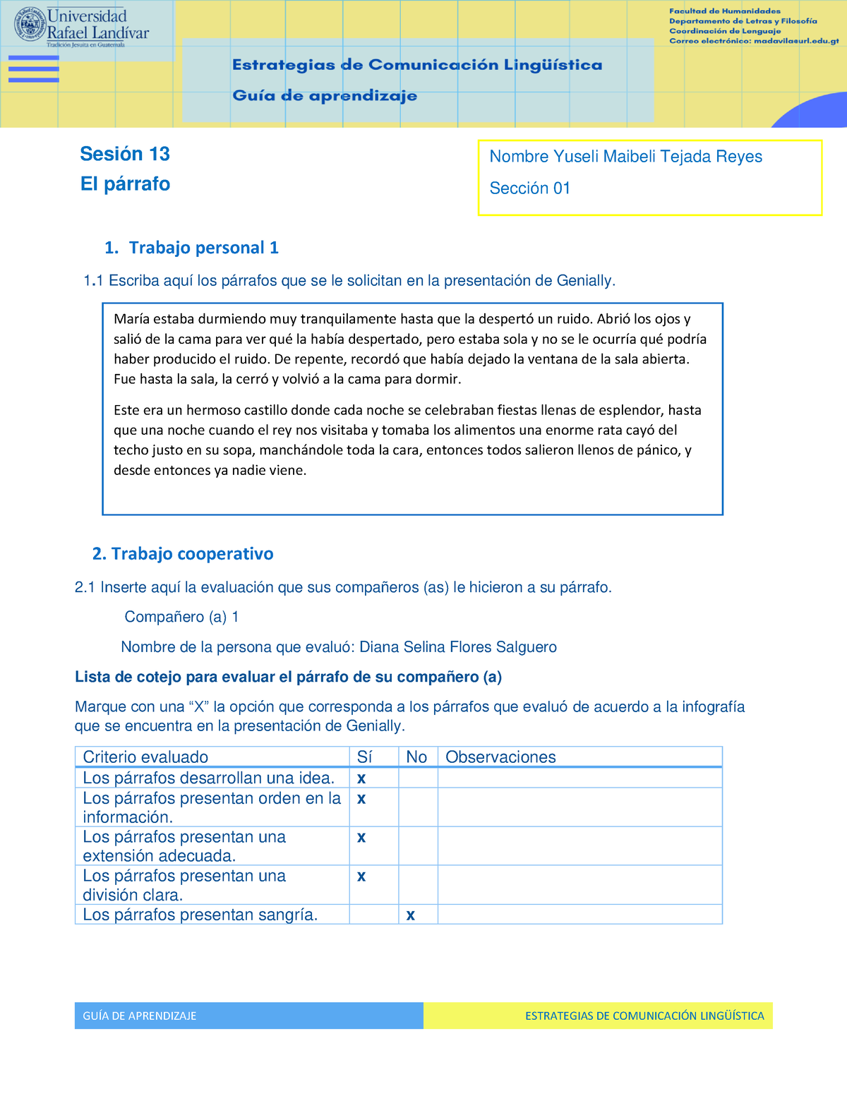 Guía De Aprendizaje Sesión 13 - Enfermeria - URL - Studocu