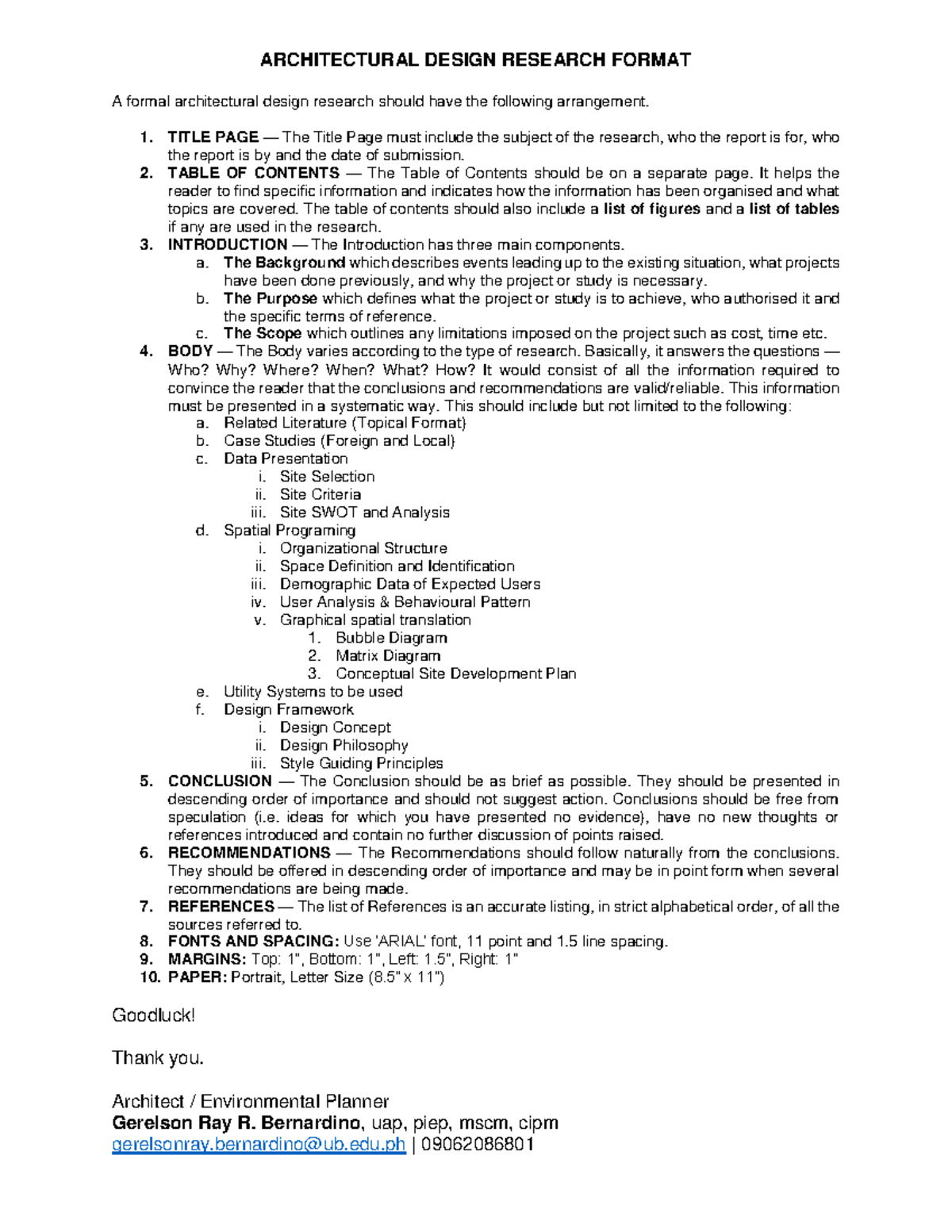 Design-Research-Format - ARCHITECTURAL DESIGN RESEARCH FORMAT A formal ...