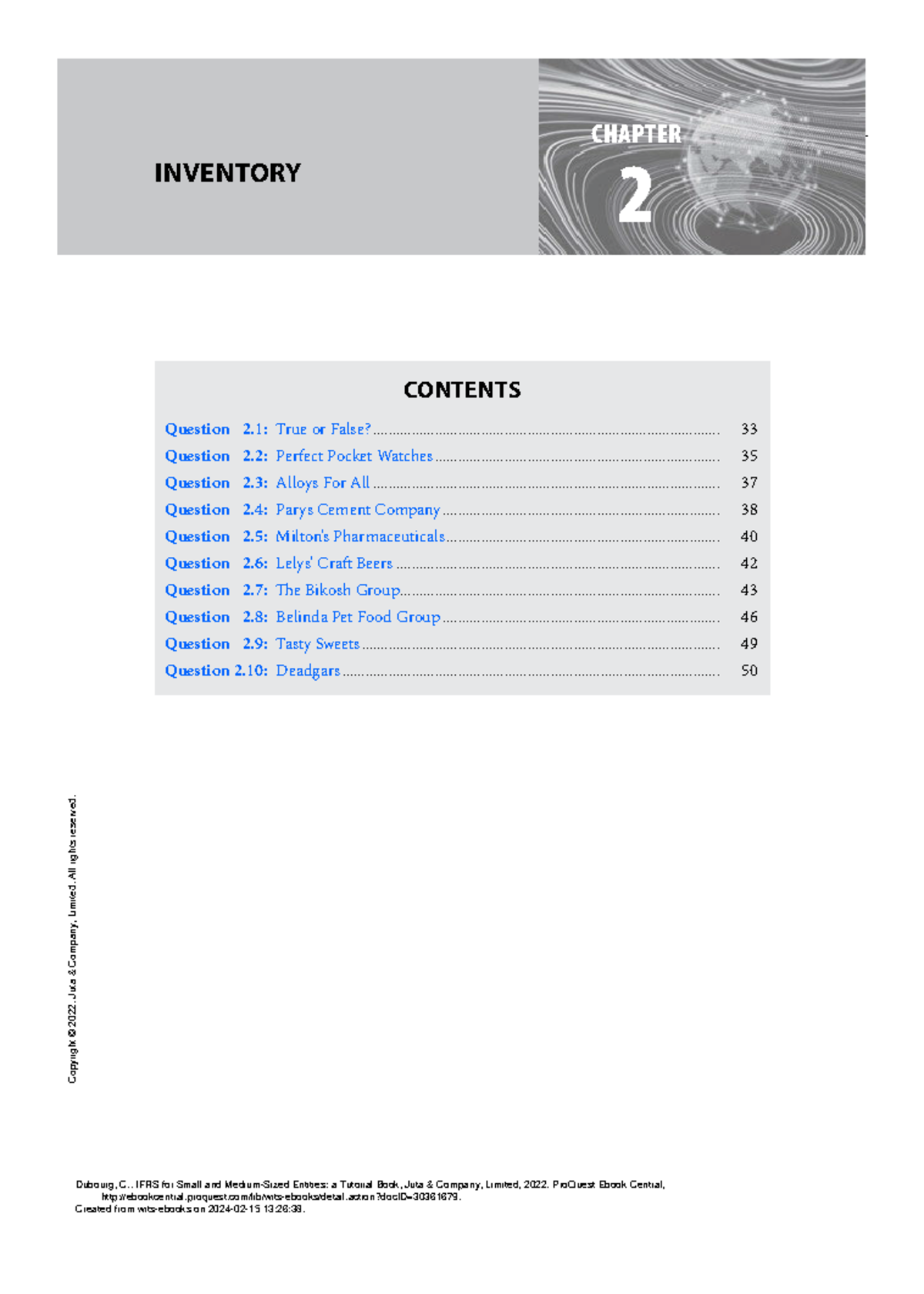 Chapter 2 - CONTENTS Question 2: True or False? - Studocu