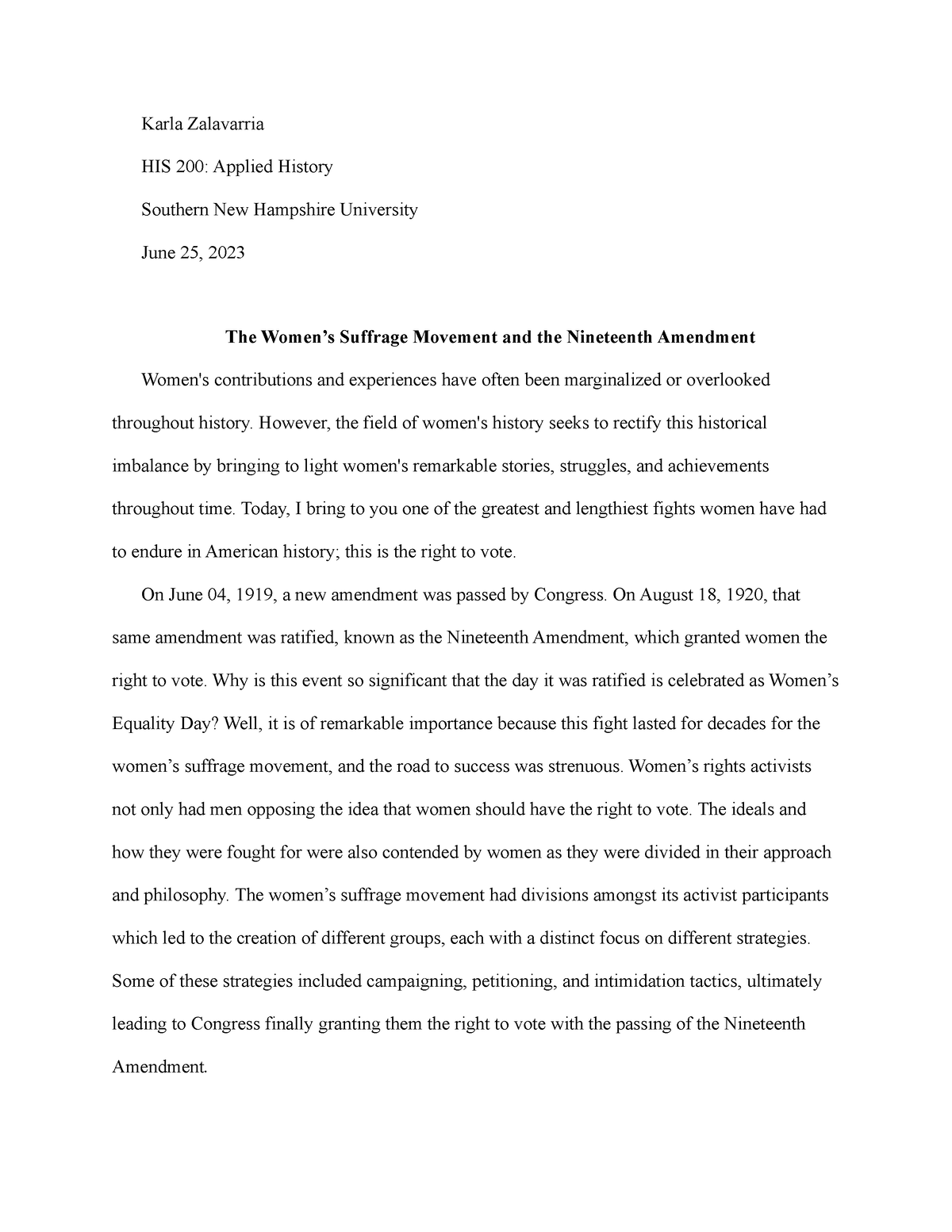 Module 8 8 3 Project 2 Historical Analysis Essay Submission Karla Zalavarria His 200 Applied