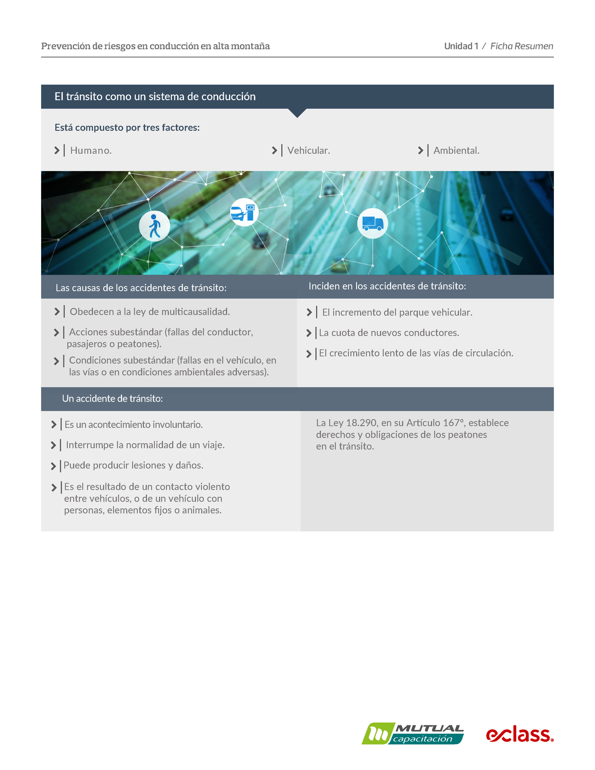 Resumen Unidad 1 - Prevencion De Riesgos - El Tr·nsito Como Un Sistema ...