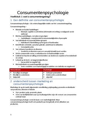 Lijst Met Definities Consumentenpsychologie - Consumenten Psychologie ...