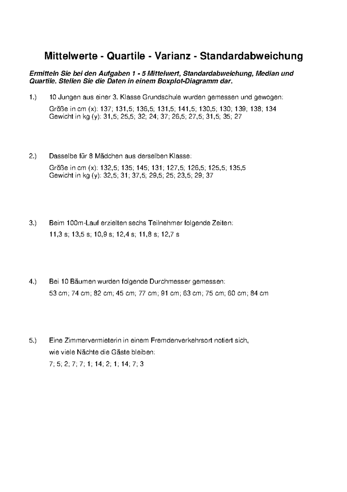 Mittelwert 2 - 123455 - Mittelwerte - Quartile - Varianz ...