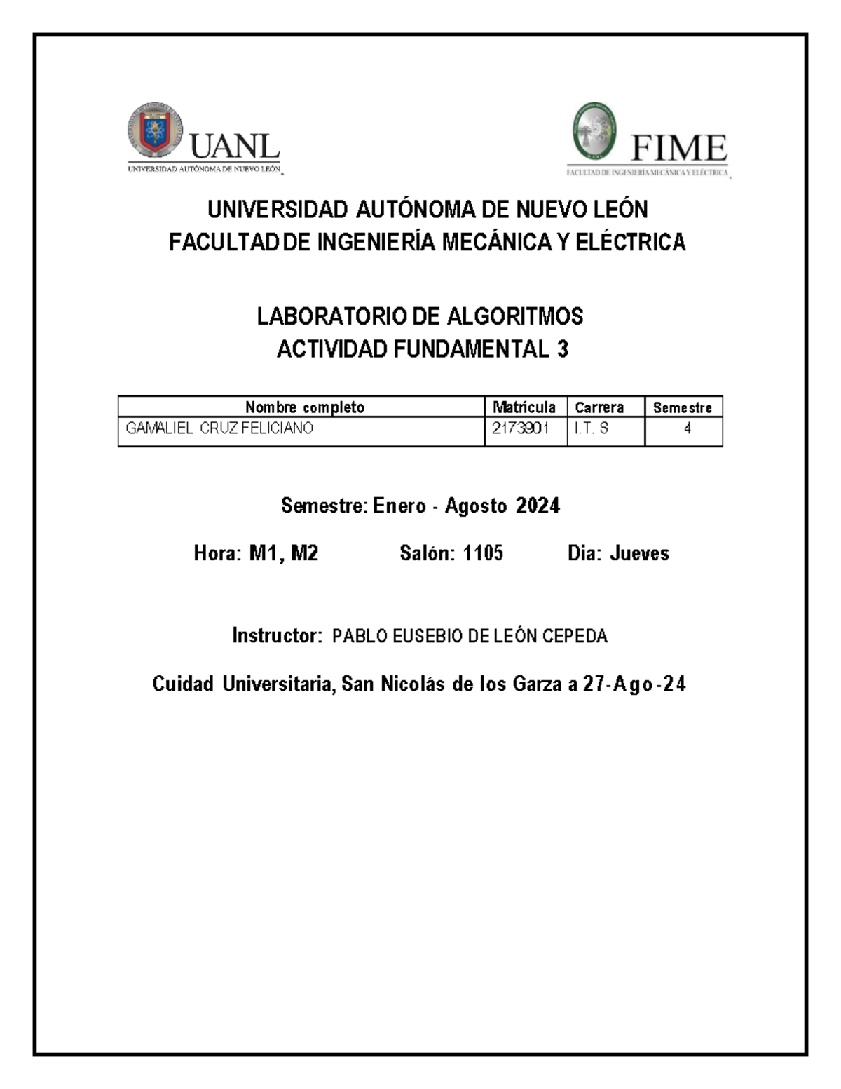 Actividad Fundamental 3 - UNIVERSIDAD AUTÓNOMA DE NUEVO LEÓN FACULTAD ...
