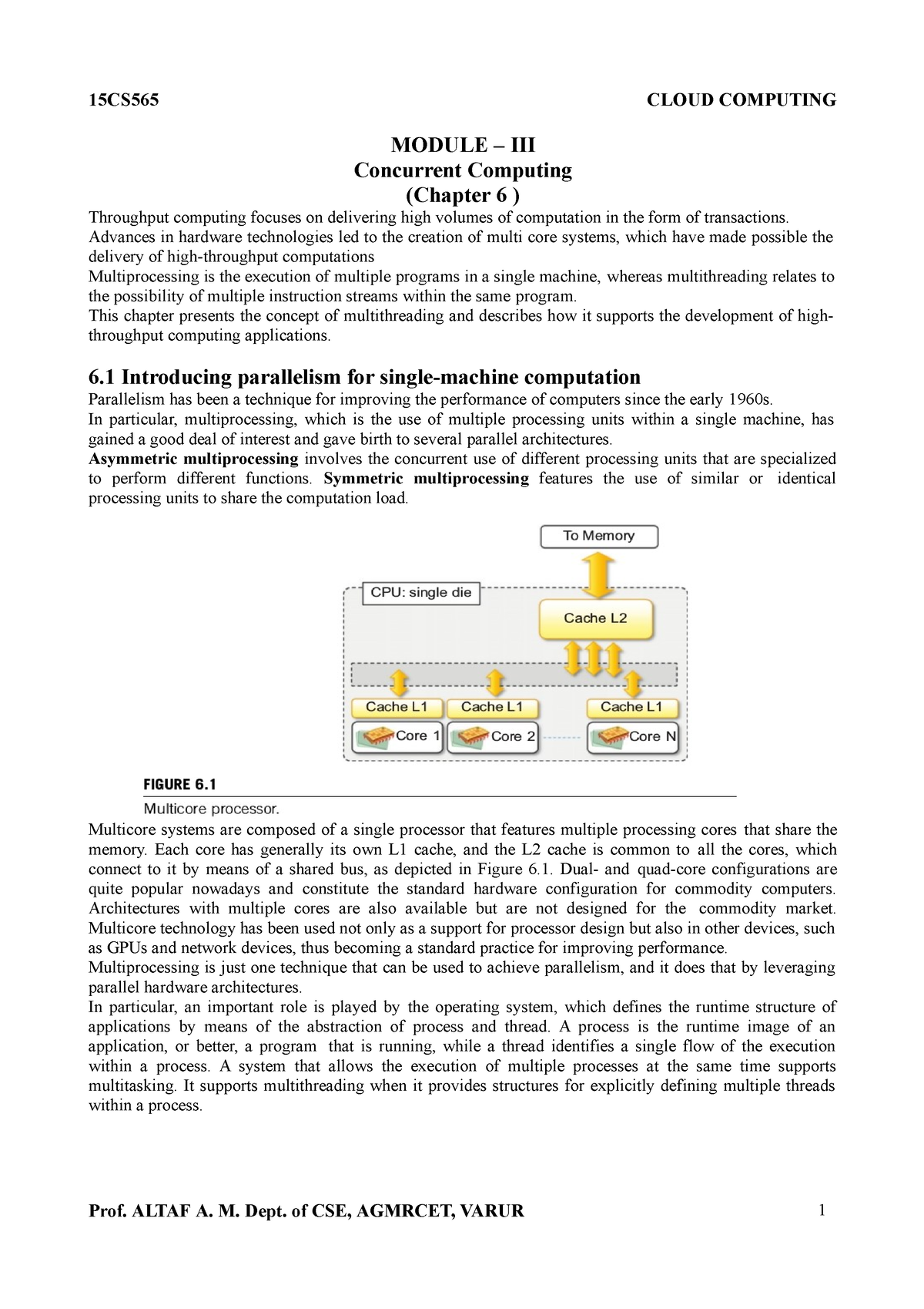 Unit3chapter 6 Notes - Cloud Computing Unit 3 - MODULE – III Concurrent ...