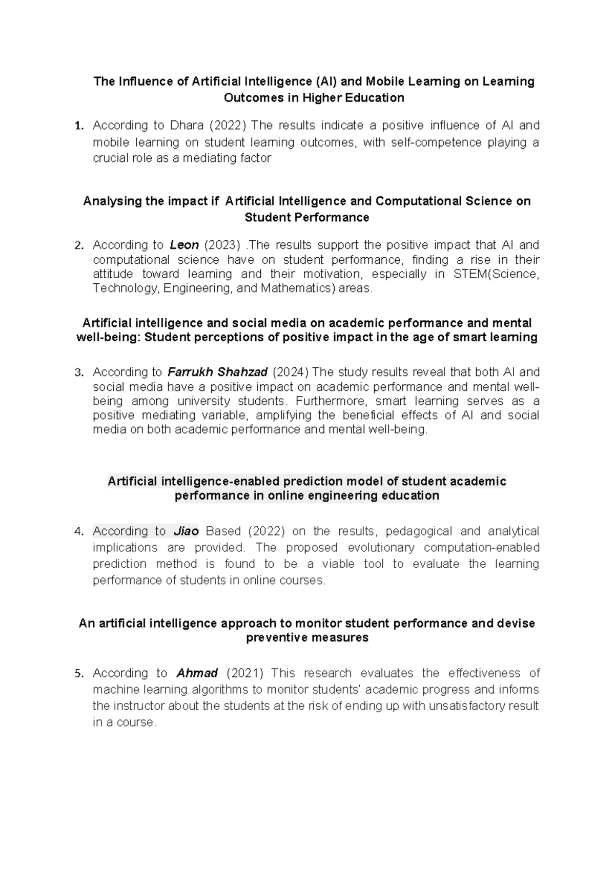 The Influence of Artificial Intelligence - The results support the ...