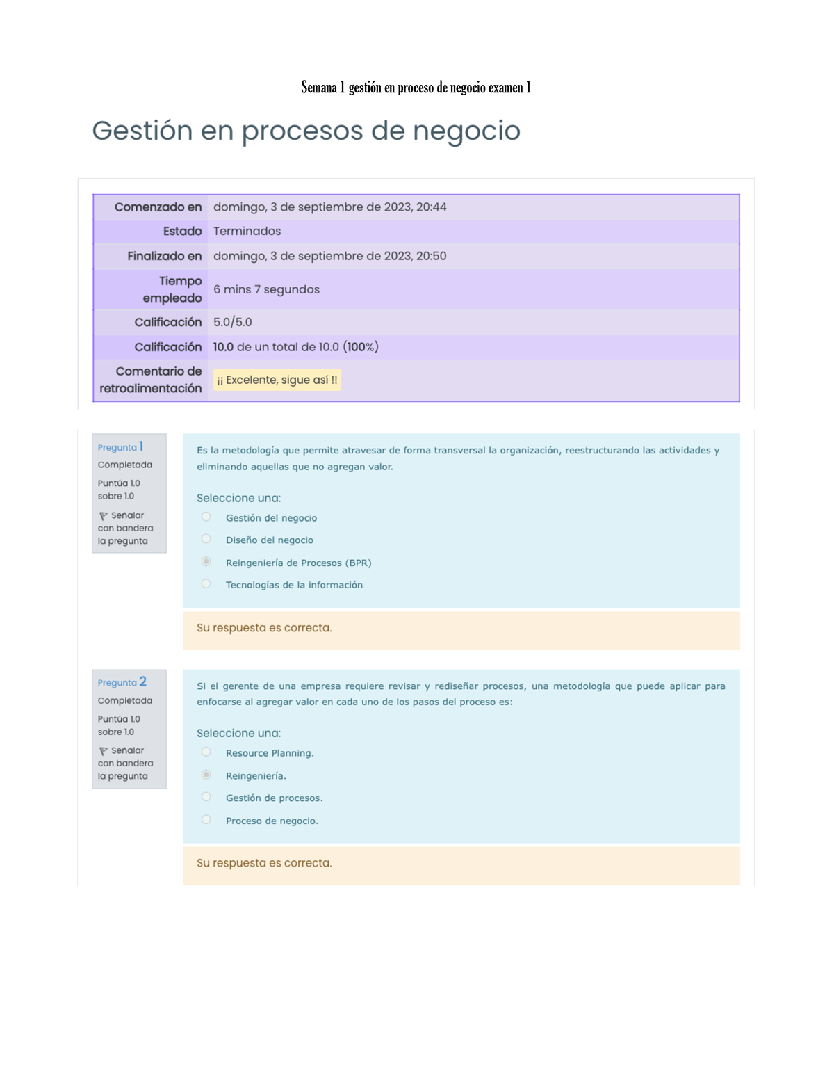 Gestión En Proceso De Negocio Examen 1, Semana 1. Utel - Gestión De ...