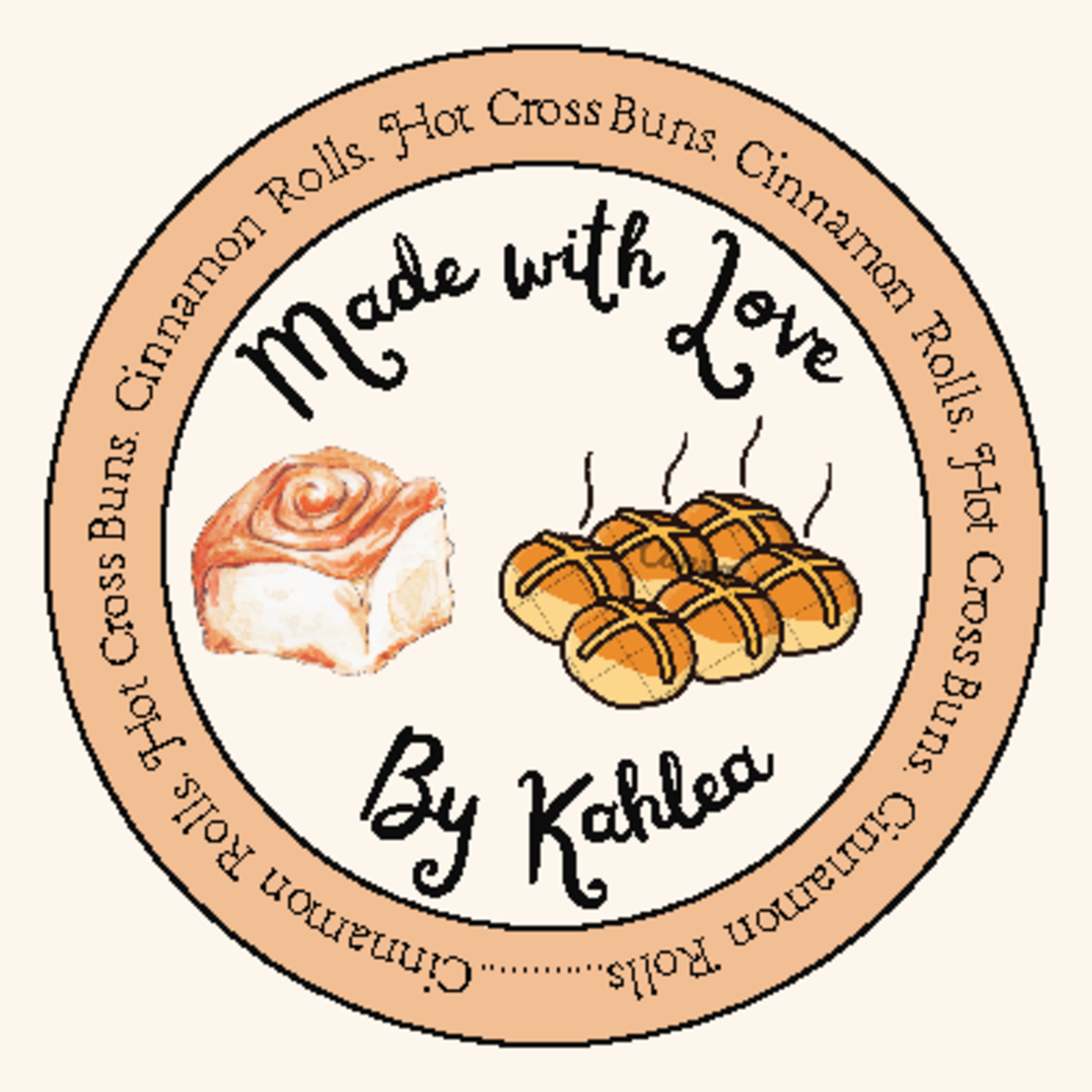Cinnamon Roll & Hot Cross Bun Sticker - C....... n i n a m o n R o l l ...