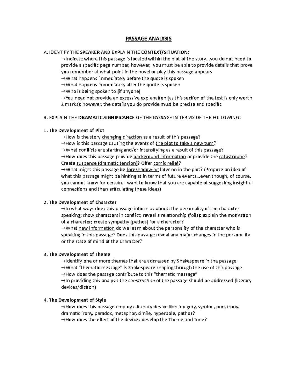 Pasaganalys - psasage analysis - PASSAGE ANALYSIS A. IDENTIFY THE ...