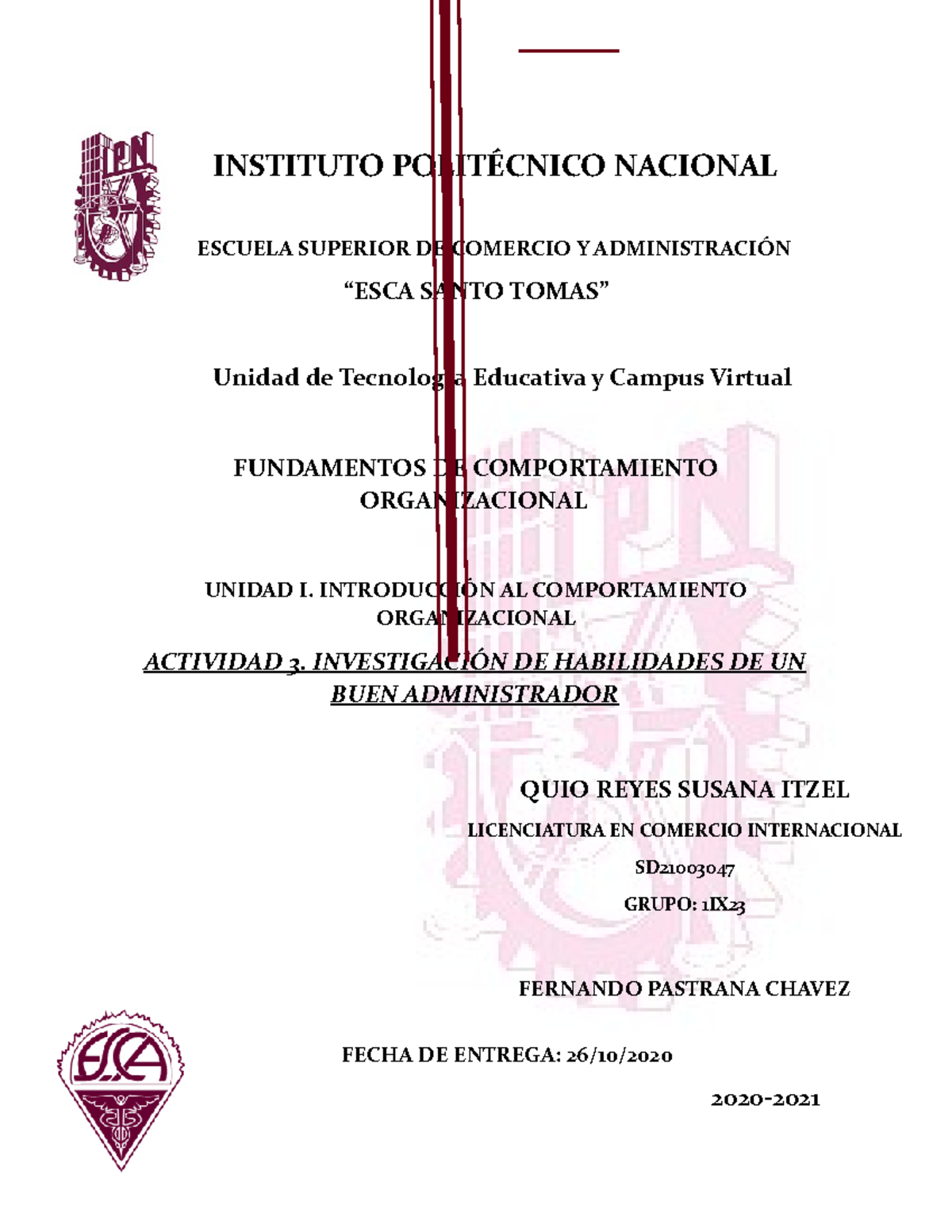 U1 Act3 Investigación De Habilidades - Instituto PolitÉcnico Nacional 