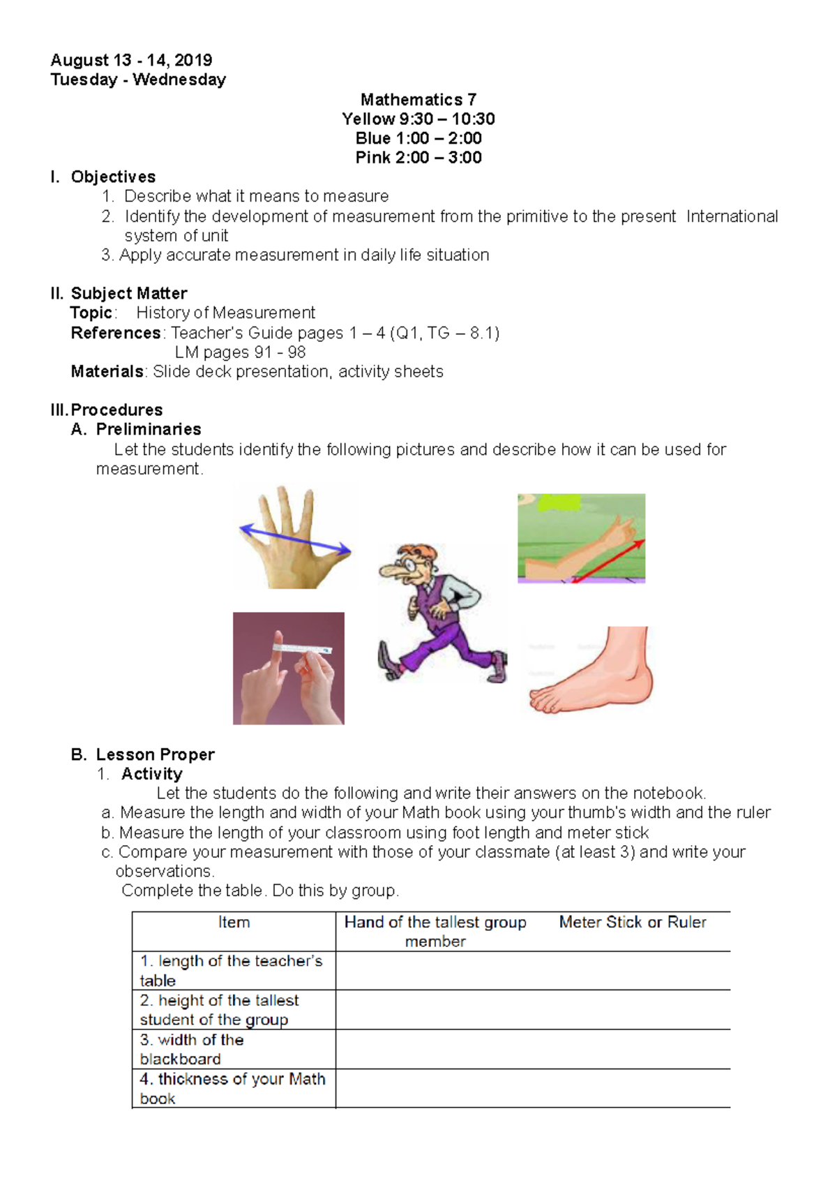 Aug 13. g7 - Math class - August 13 - 14, 2019 Tuesday - Wednesday ...