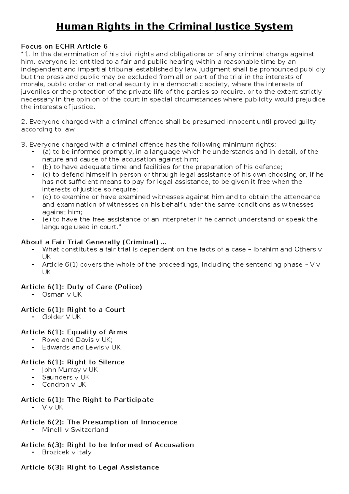 Week 12 - Human Rights in the Criminal Justice System - Winchester ...