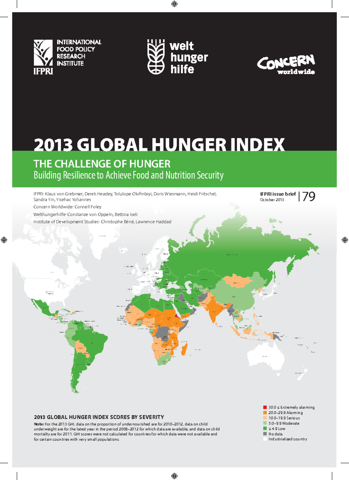 2013 ghi challenge of hunger synopsis en - 2013 GLOBAL HUNGER INDEX THE ...