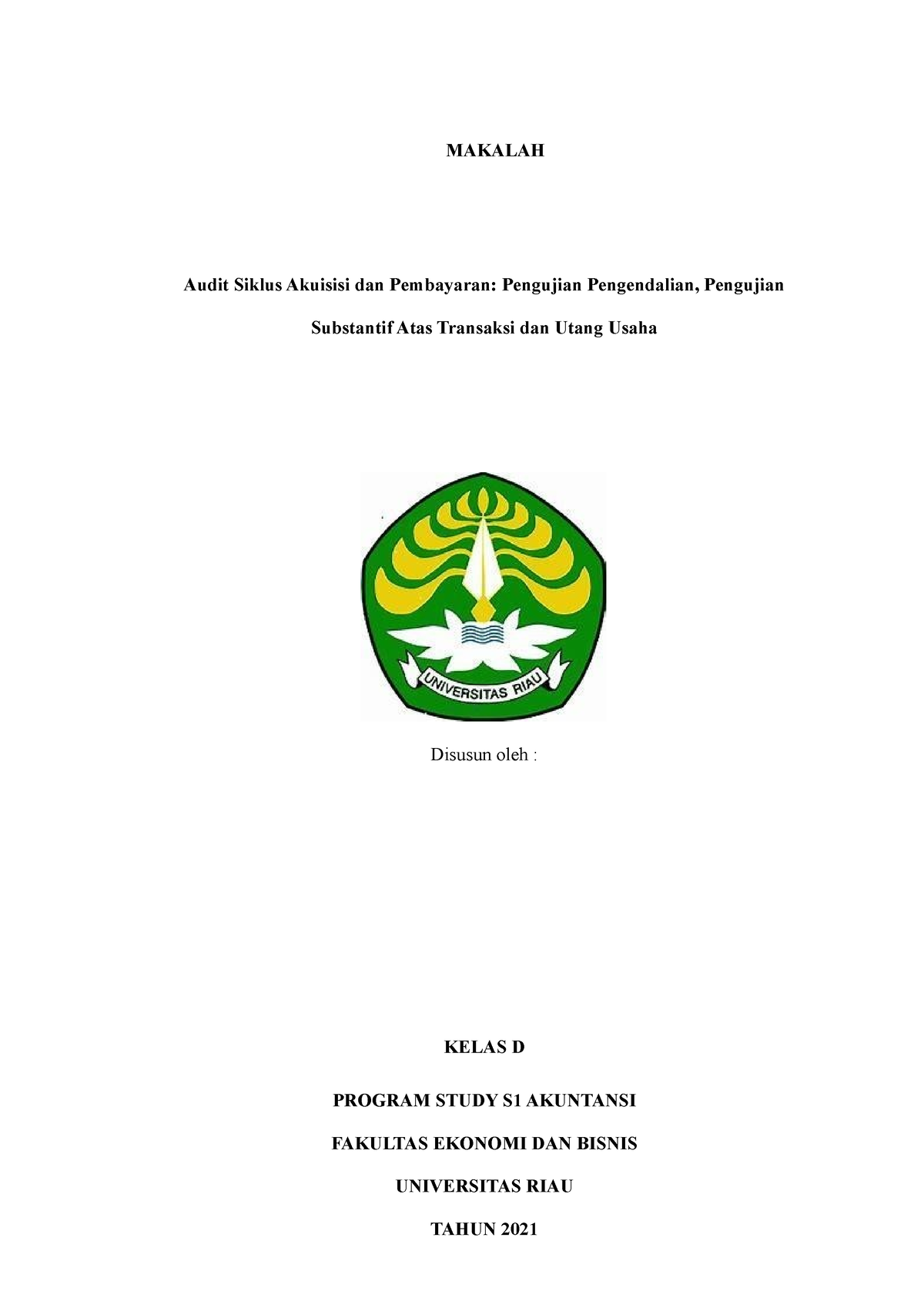 Makalah Audit Siklus Akuisisi Dan Pembayaran Bab 1 - MAKALAH Audit ...