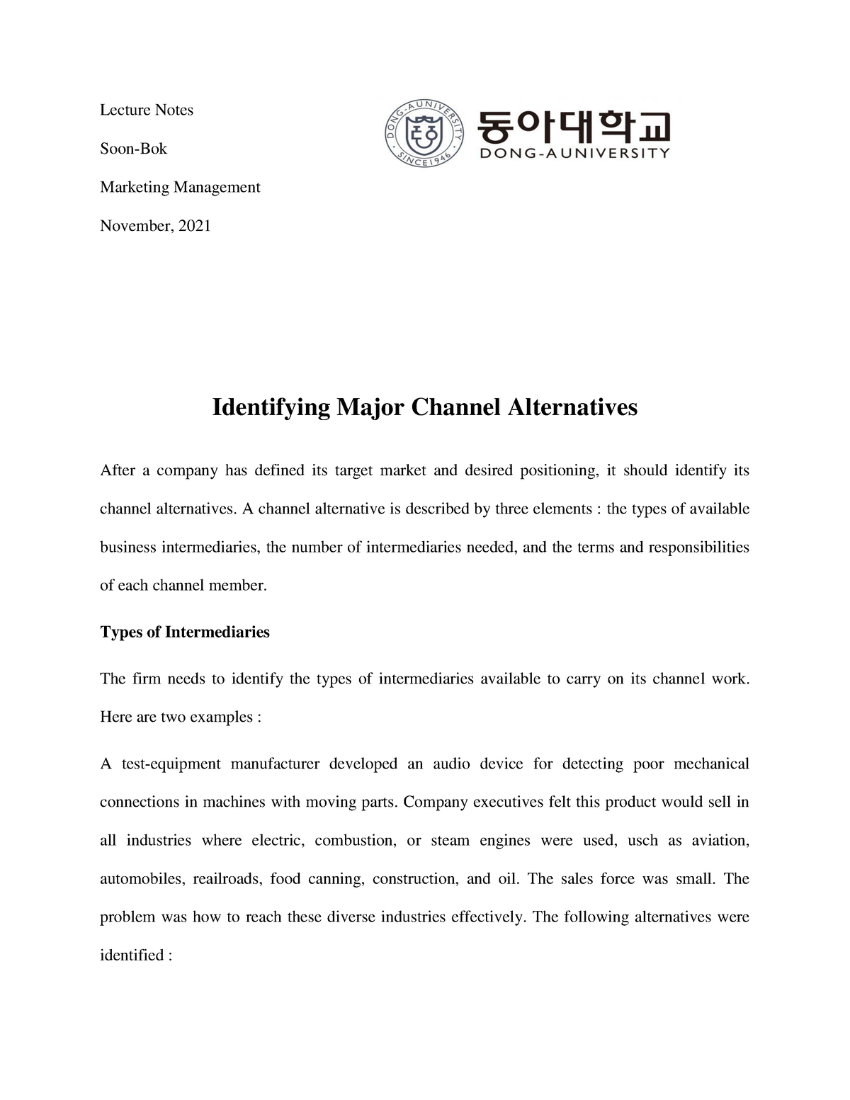 identifying-major-channel-alternatives-lecture-notes-soon-bok