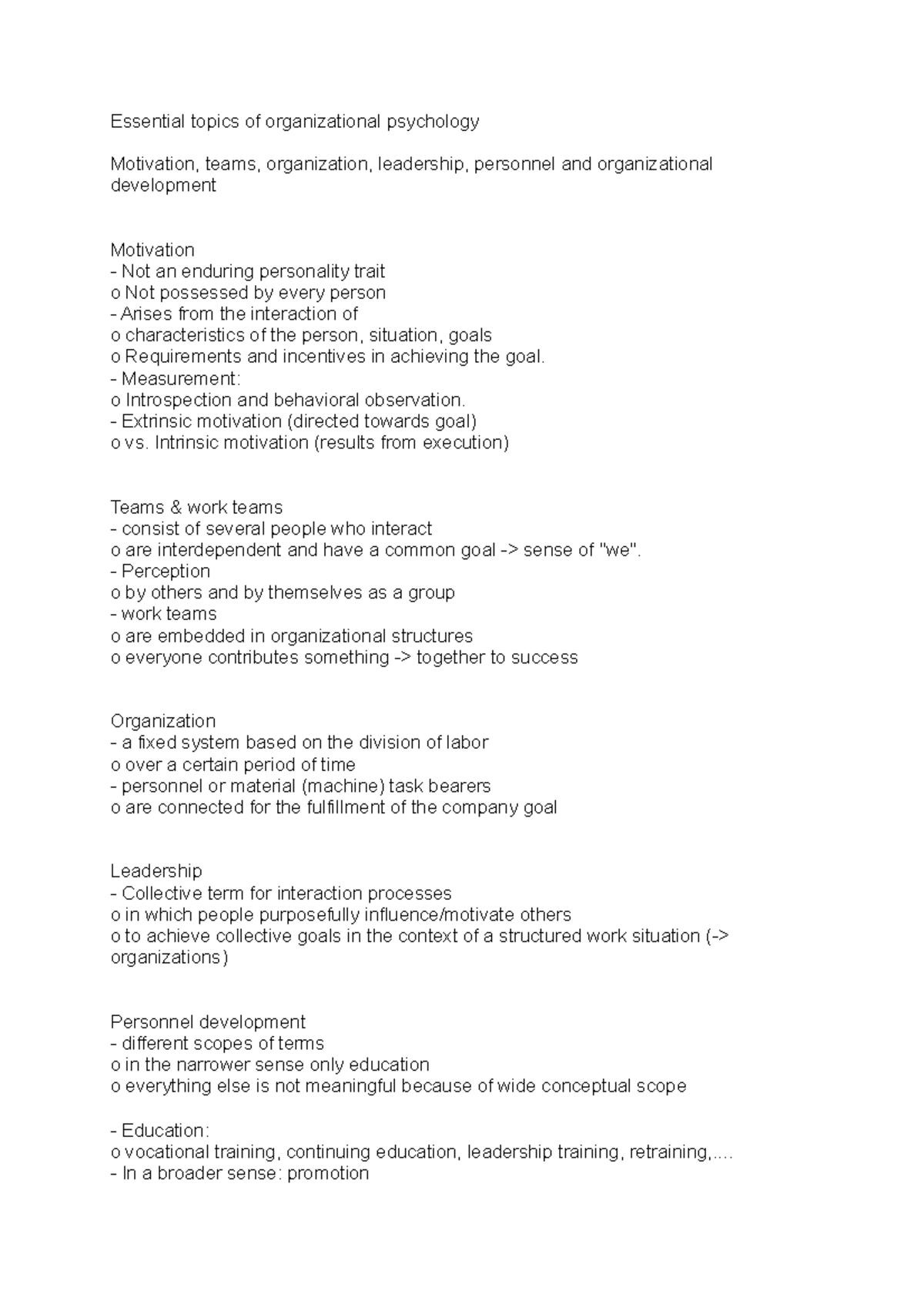 organisational psychology research topics