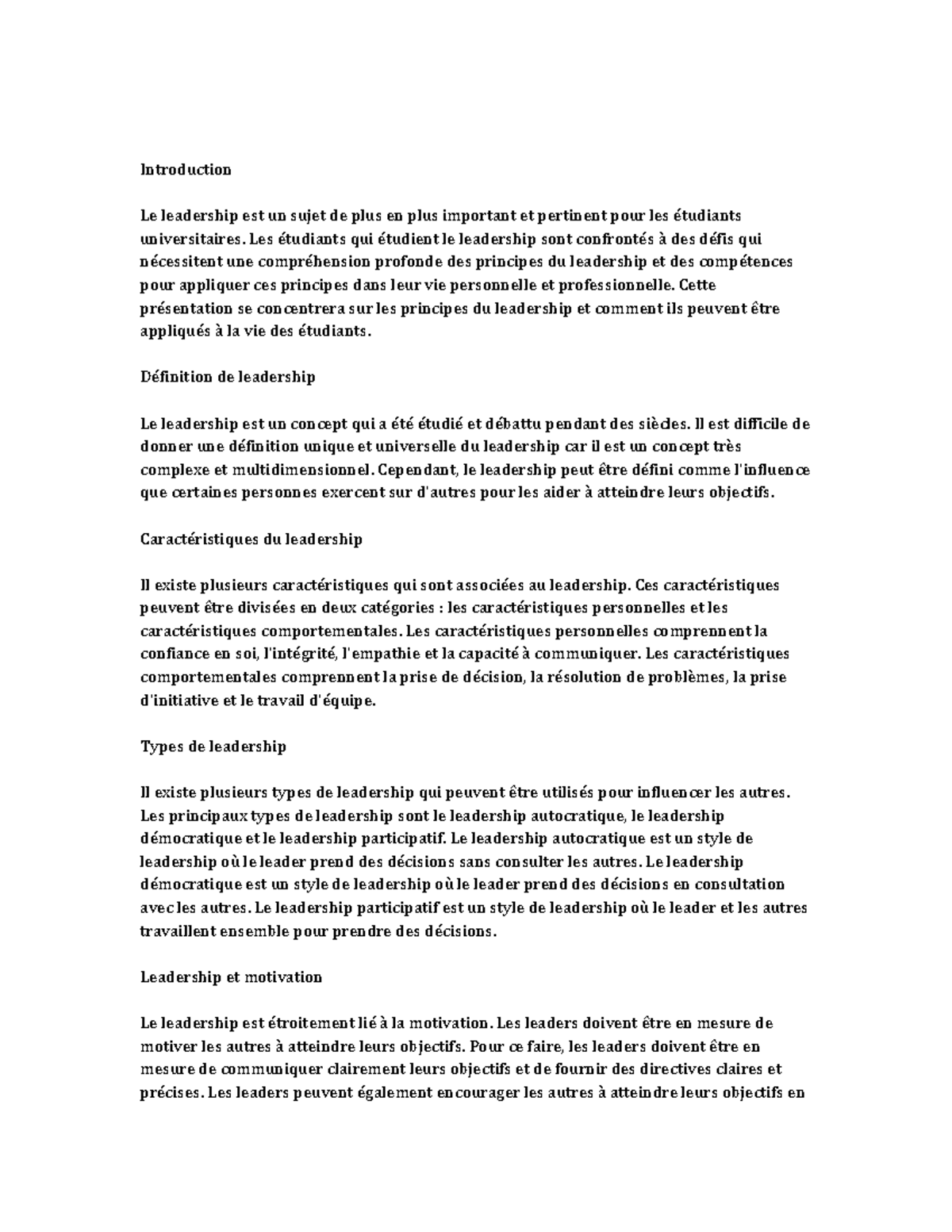 Leadership Studies - Introduction Le Leadership Est Un Sujet De Plus En ...