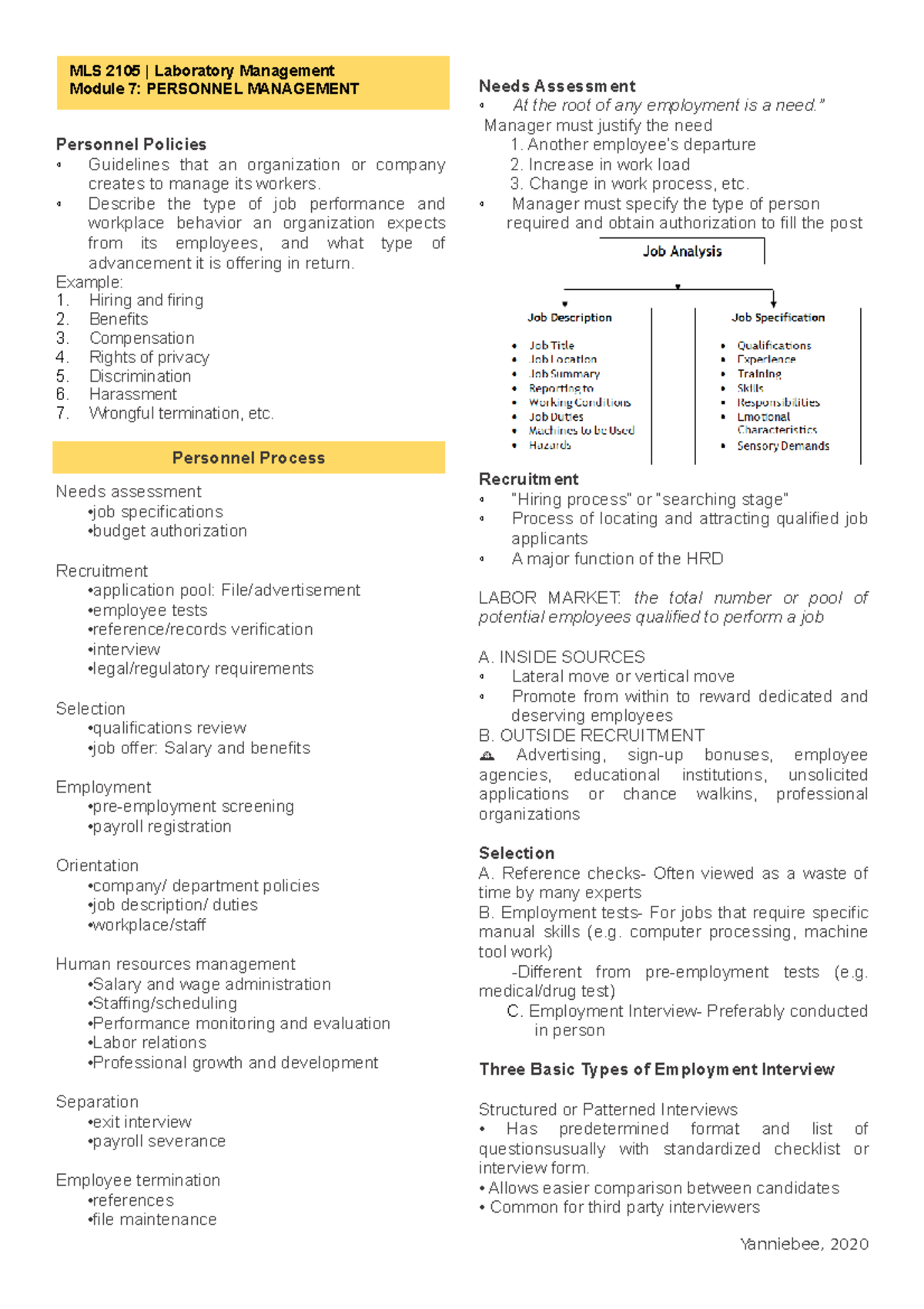Laboratory management Personnel Policies Guidelines that an