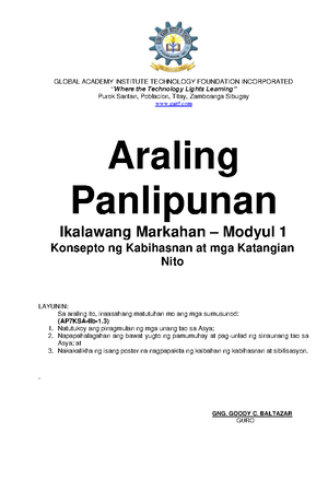 AP7 Q2 Mod5 Sinaunang Kababaihan Sa Asya V3 - Araling Panlipunan ...