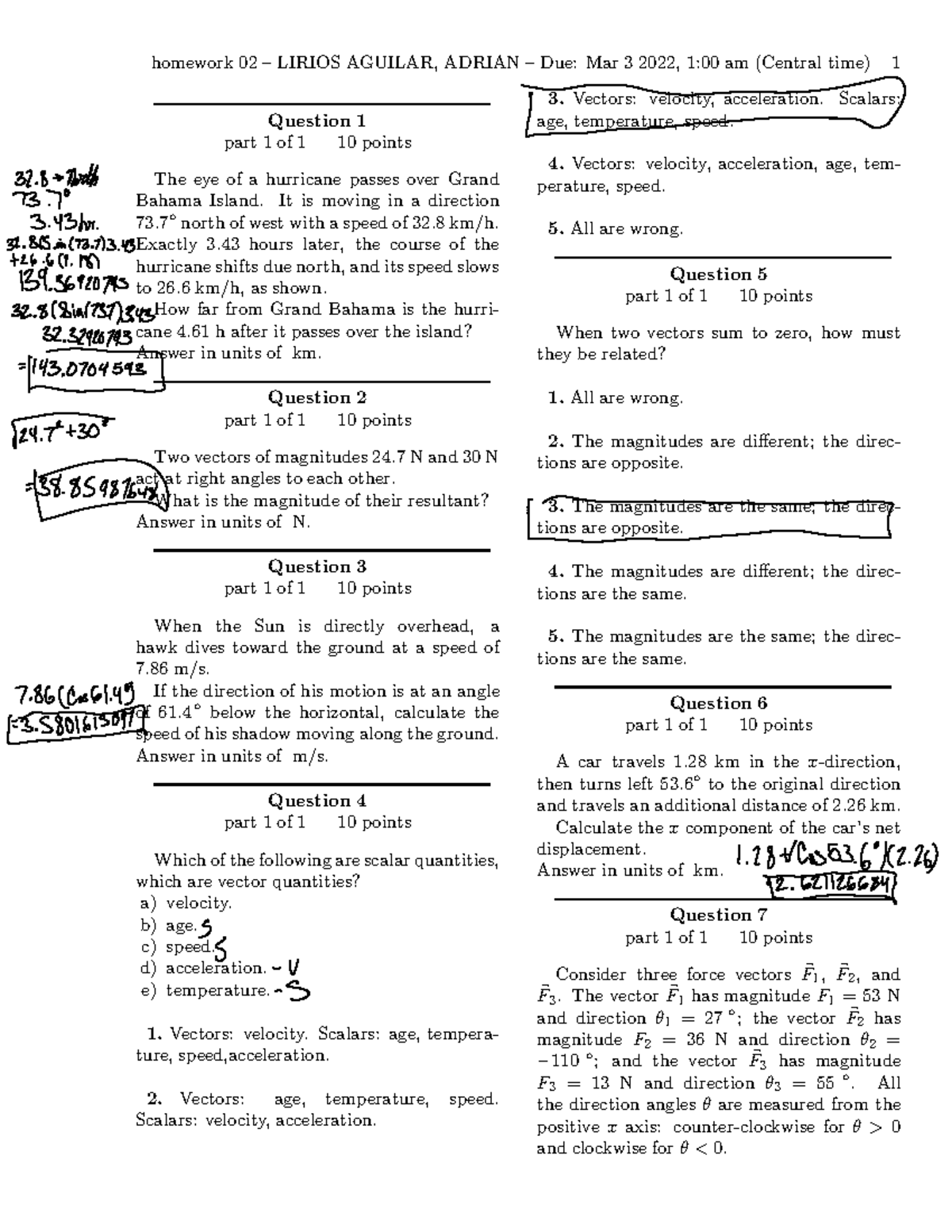 Physics Homework 2 - homework 02 – LIRIOS AGUILAR, ADRIAN – Due: Mar 3 ...