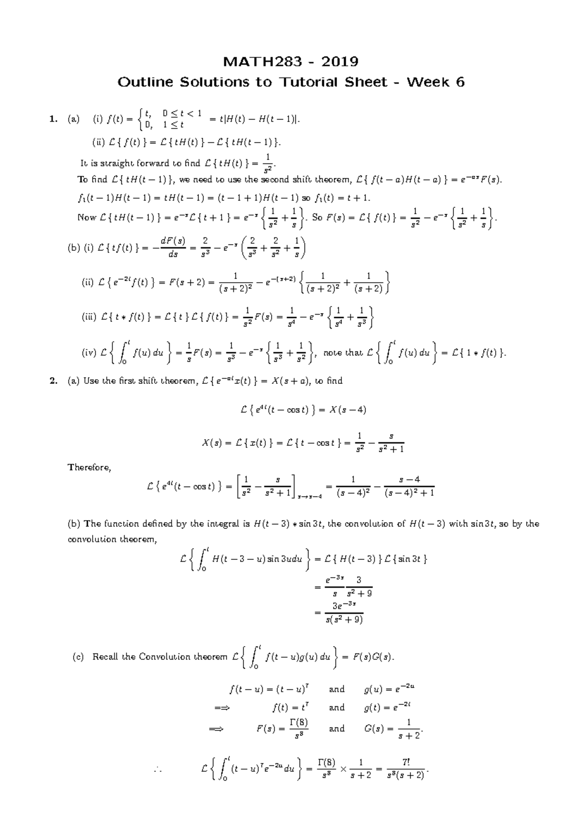 M283 Ts06 Soln Tutorial Solutions Math283 2019 Outline Solutions M283 Ts06 Soln Tutorial Solutions Math283 2019 Outline Solutions