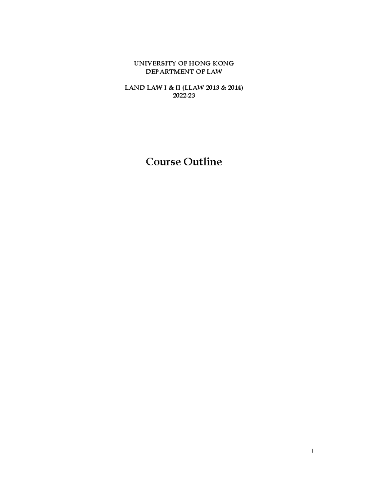 3 - 2022-23 Land Course Outline (LLAW) - UNIVERSITY OF HONG KONG ...