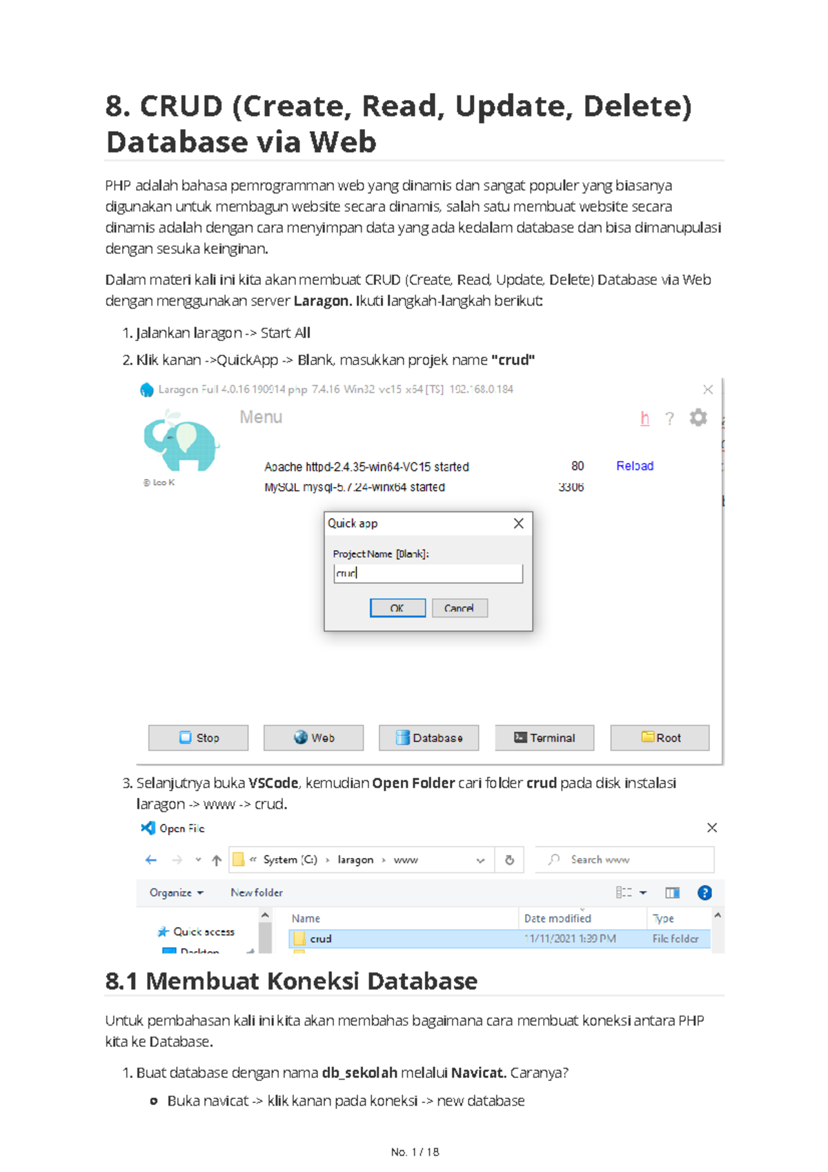Web pertemuan 8 - save - 8. CRUD (Create, Read, Update, Delete ...
