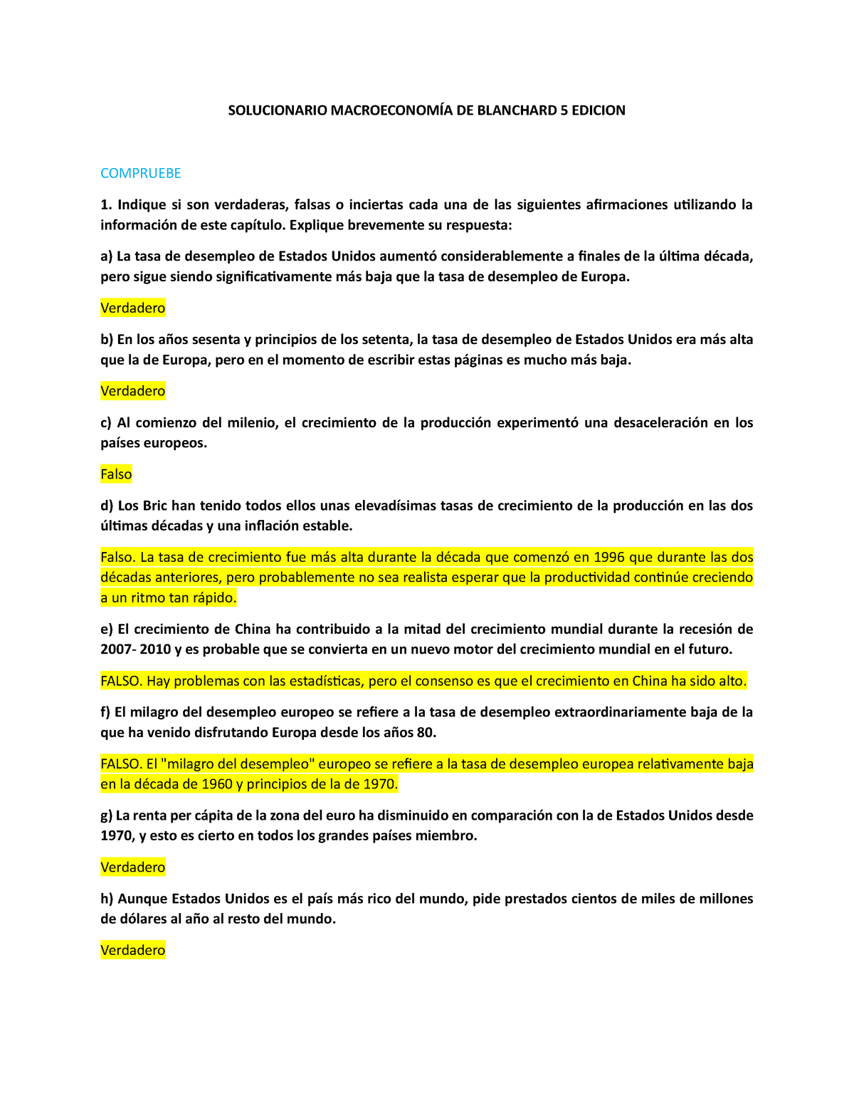 Solucionario Blanchard 5 ED CAP 1 Y 2 - SOLUCIONARIO MACROECONOMÍA DE ...