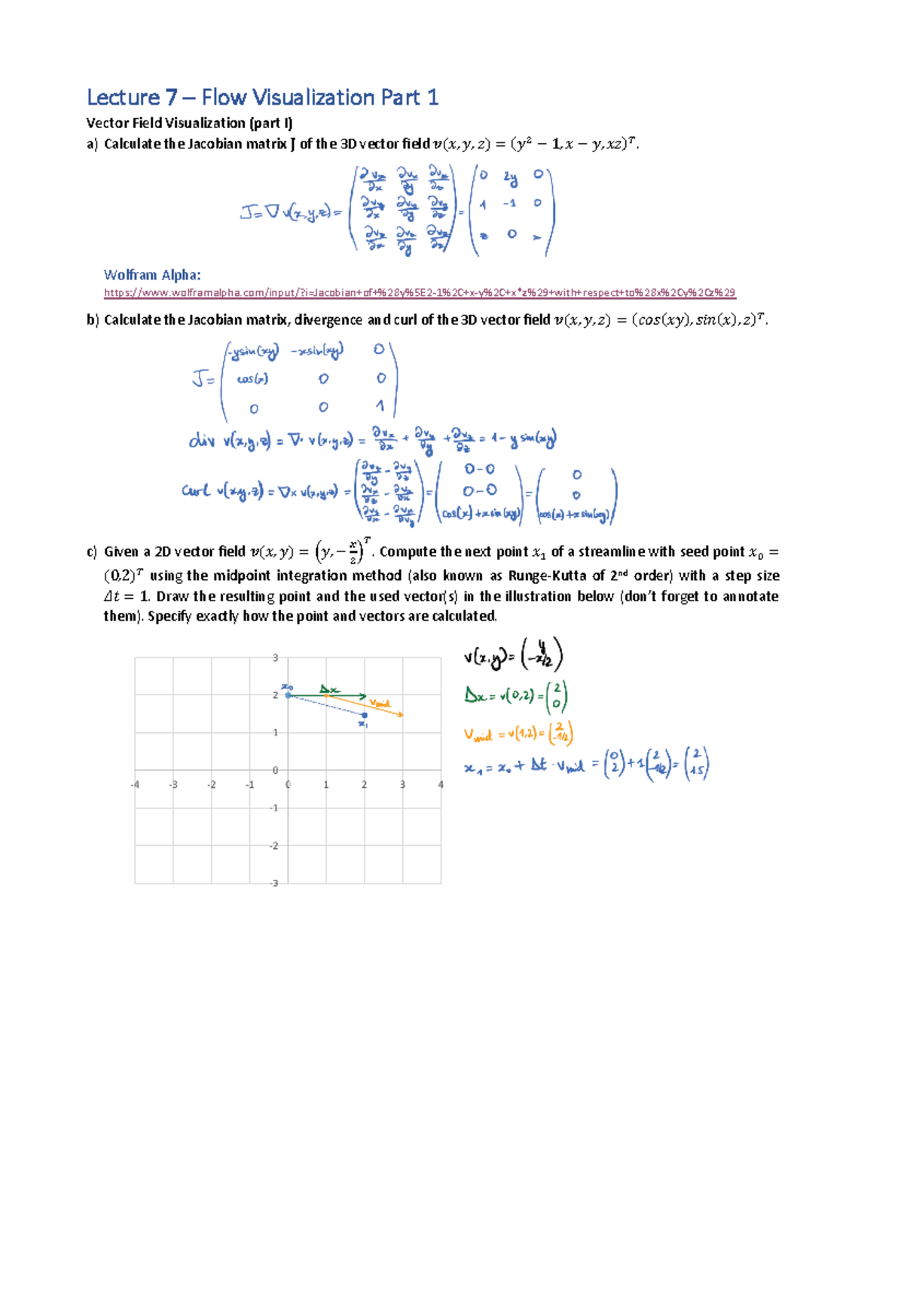 Sample questions Lecture 7 Solution - Lecture 7 – Flow Visualization ...