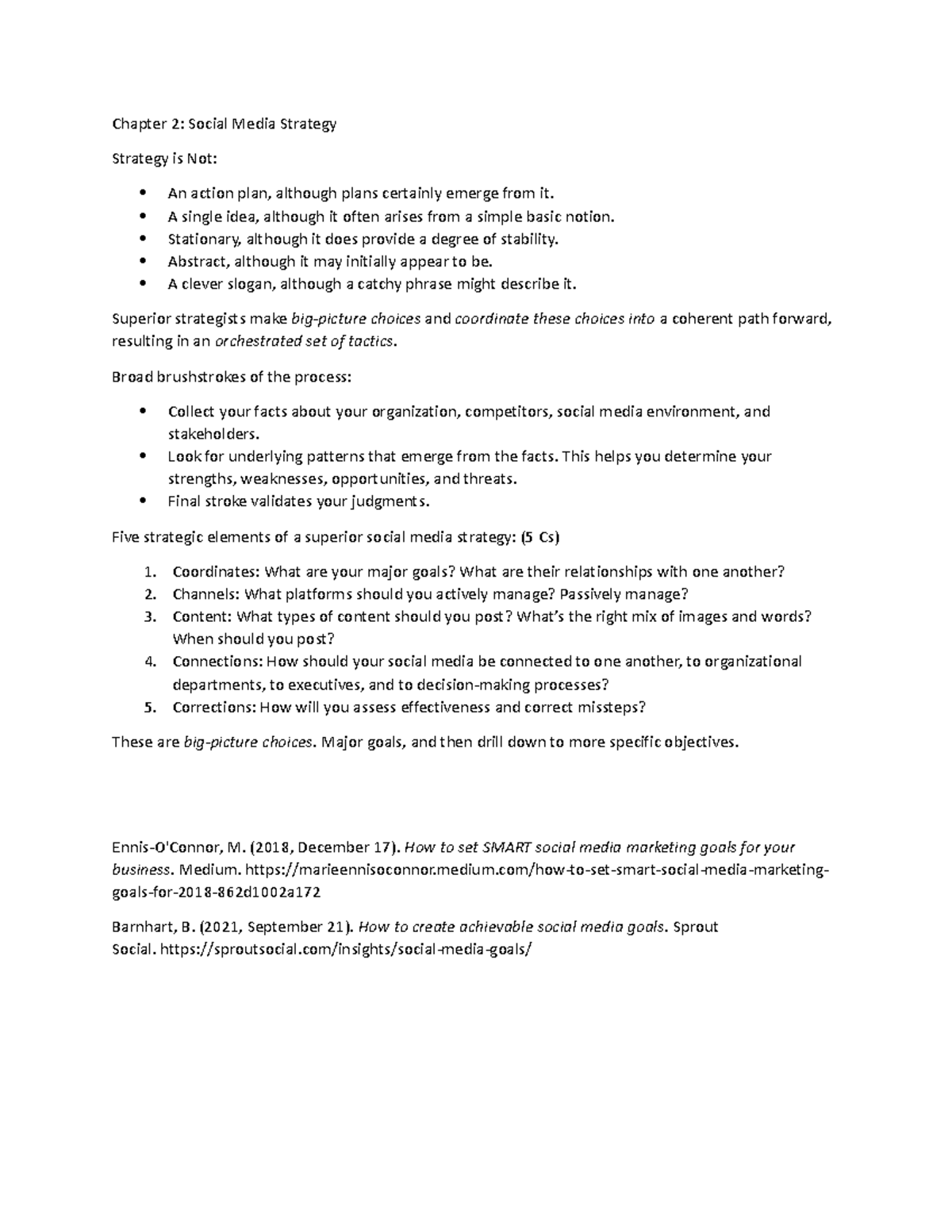 Social Media Strategy Course Notes - Chapter 2: Social Media Strategy ...